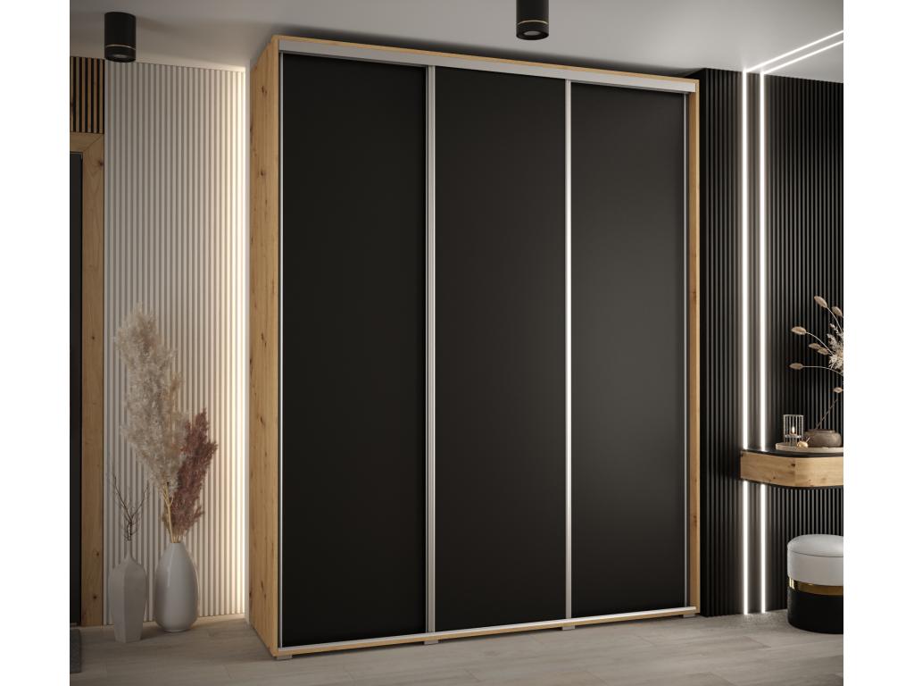 ARMARIO Nestleare 1 DE PUERTAS CORREDERAS 235 - 2/200/45 3 puertas Artisan/Negro/Plata