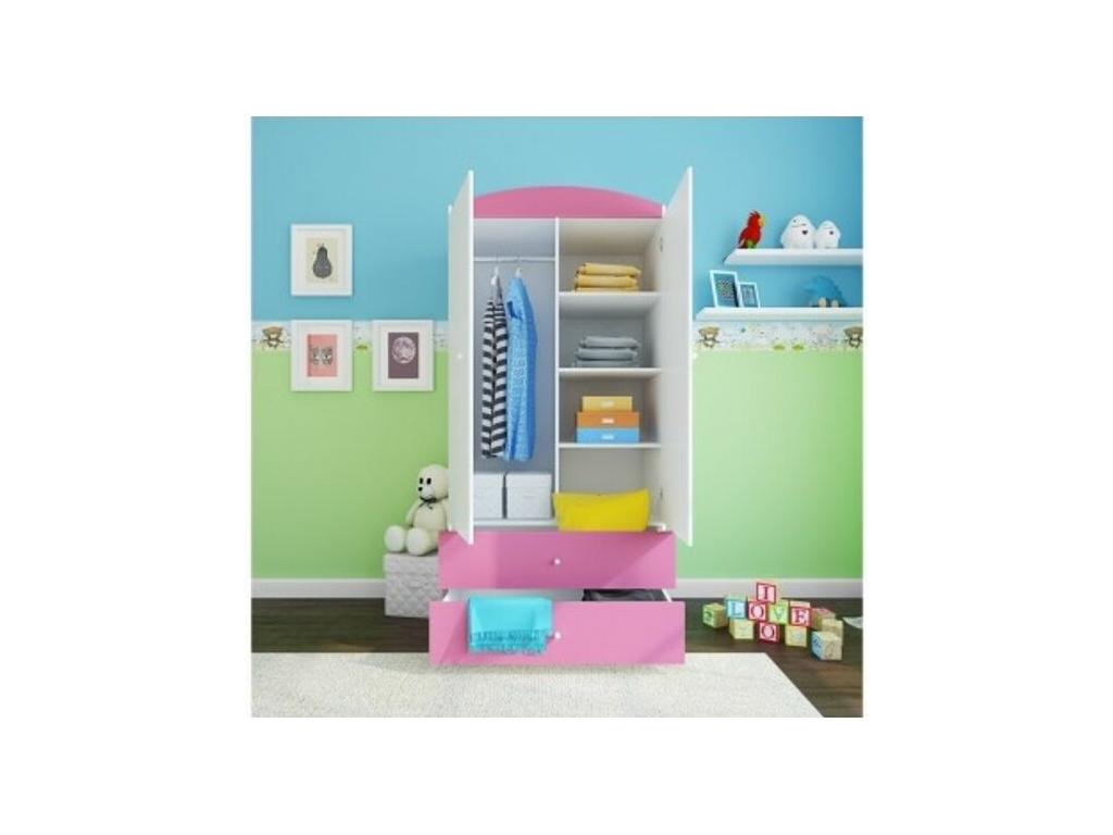 Armario infantil 2 puertas Drimy rosa