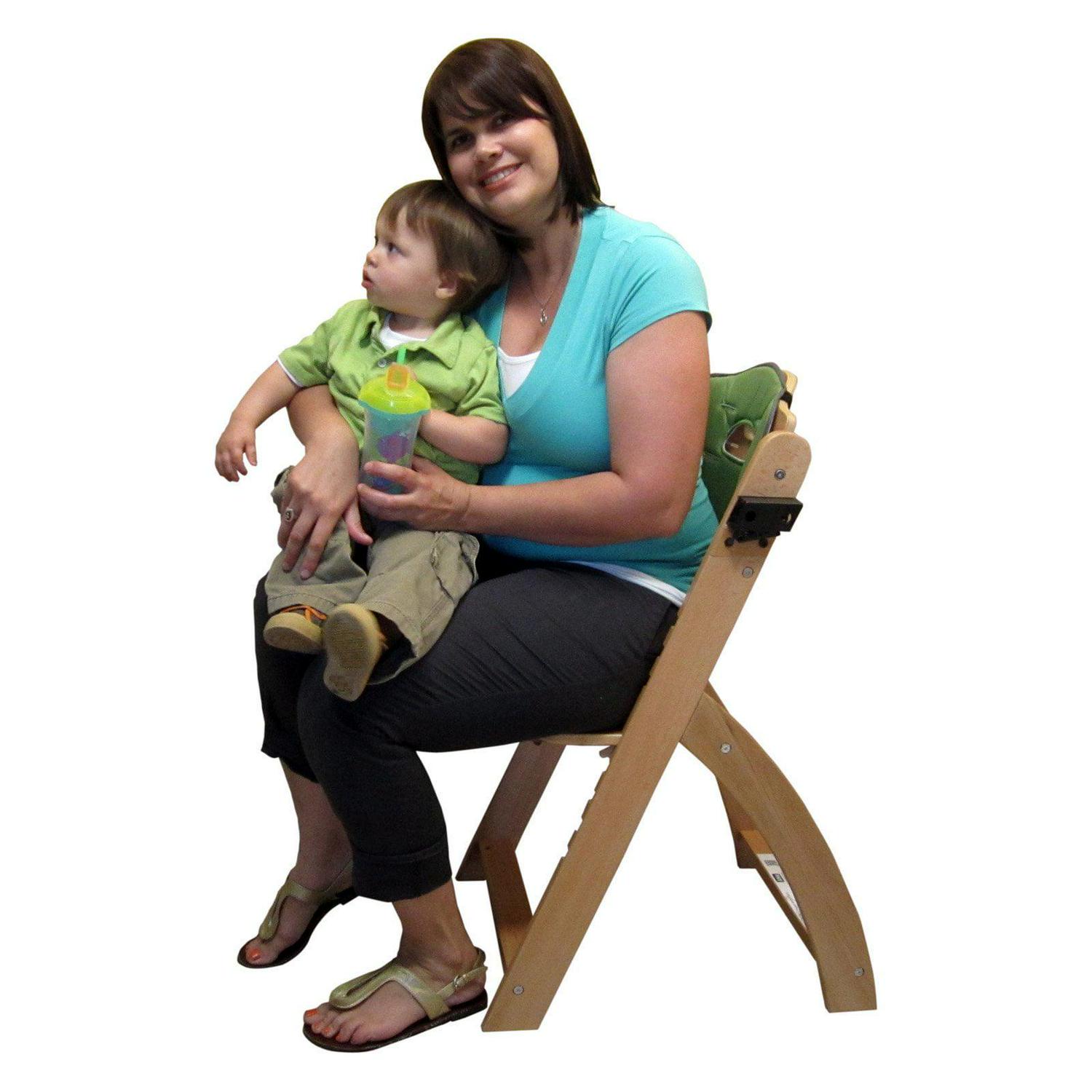 Abiie Beyond Wooden High Chair with Tray. The Perfect Adjustable Baby Highchair Solution for Your Babies & Toddlers or as a Dining Chair. (6 Months up to 250 Lb) (Natural Wood - Olive Cushion) - Image 3