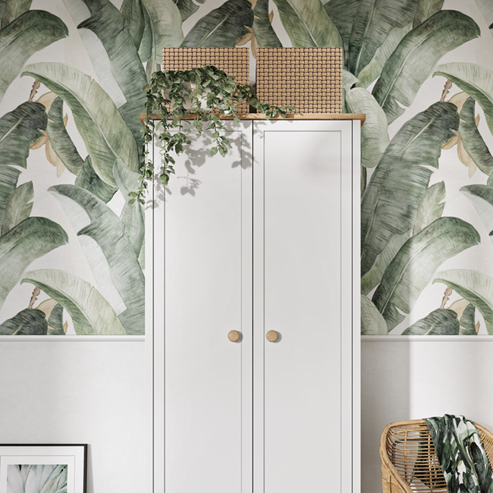 by fonQ Havin Kledingkast met Roede - Wit / Nash Eiken