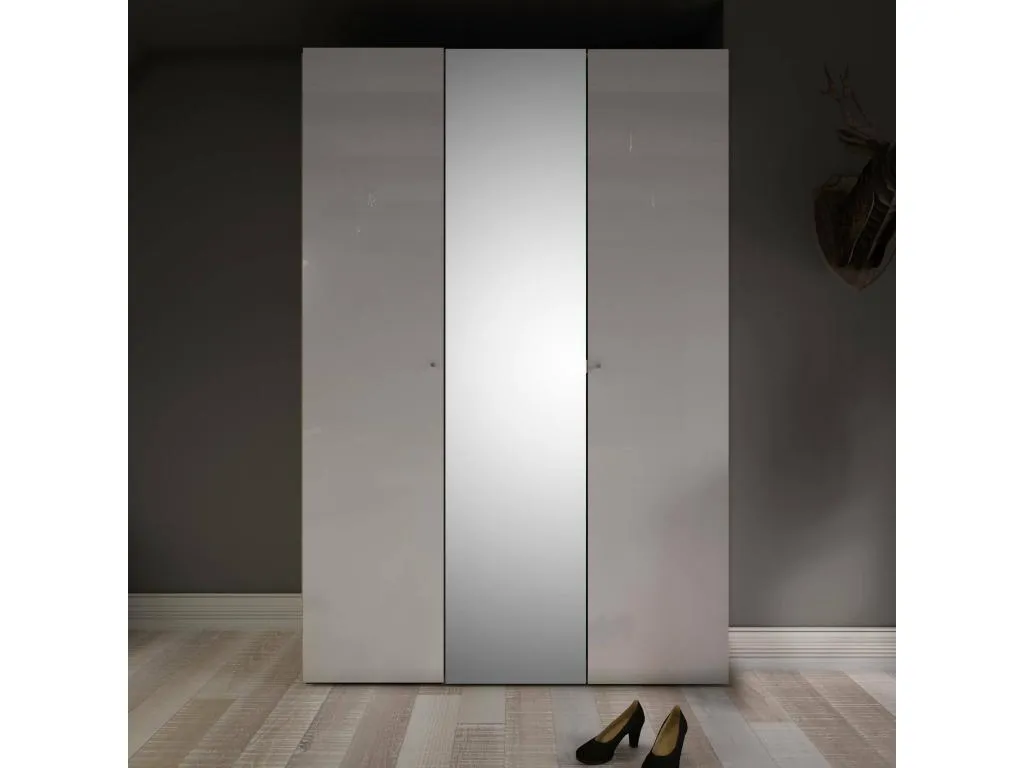 Armario 3 puertas Decounico Muebles de dormitorio Vestidor Armario de ropa 147x60 h219 cm Decounico y Blanco