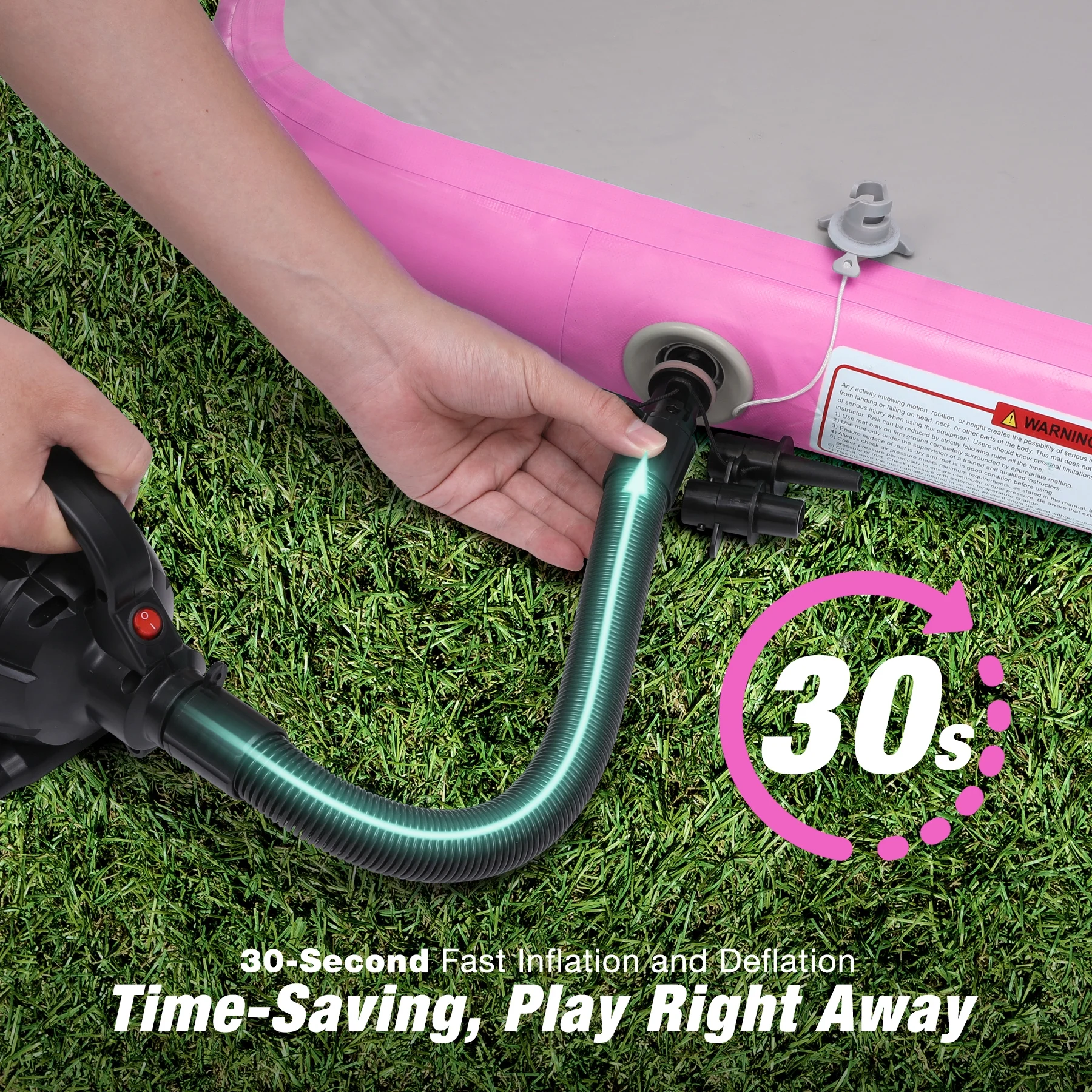 WARMOUNTS Tumbling Mat, 10 ft Inflatable Air Gymnastics Training Mats w/ Electric Pump, 4'' Thick Tumble Track for Home, Gym, Cheerleading, Water, Outdoor - Image 3