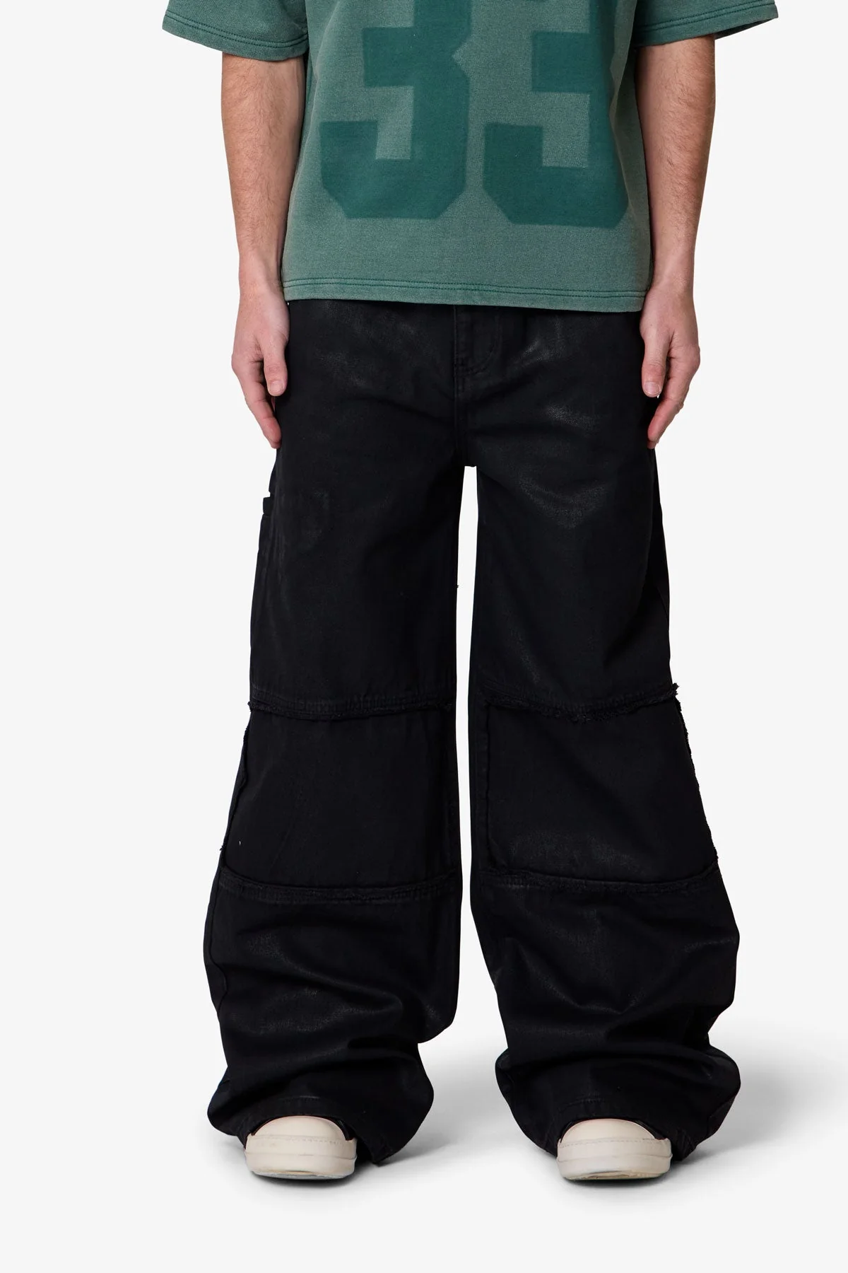 Ultra Wide Waxed Work Pants - Black