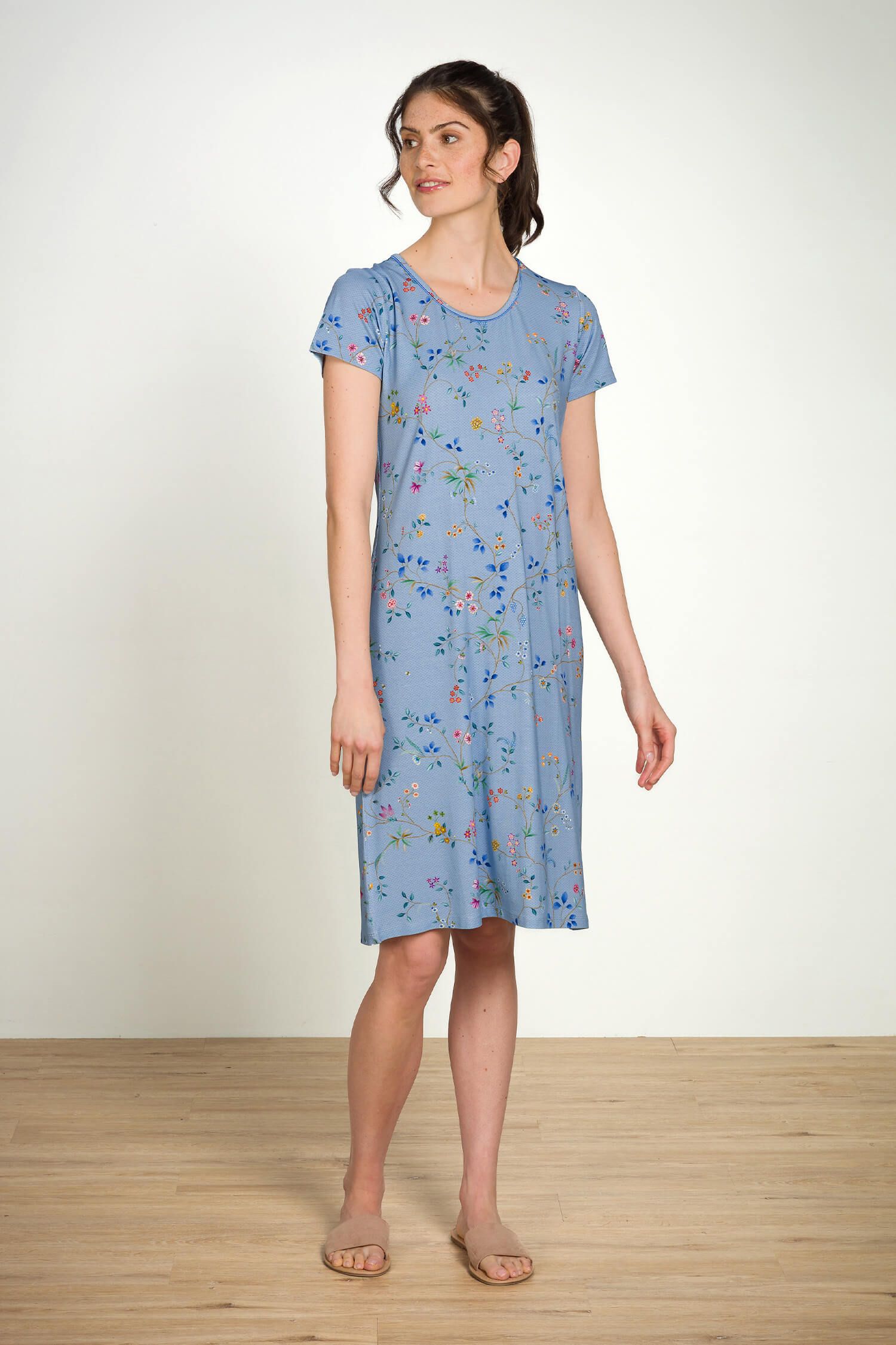 Daniela Short Sleeve Nightdress Delhi Dreams Blue