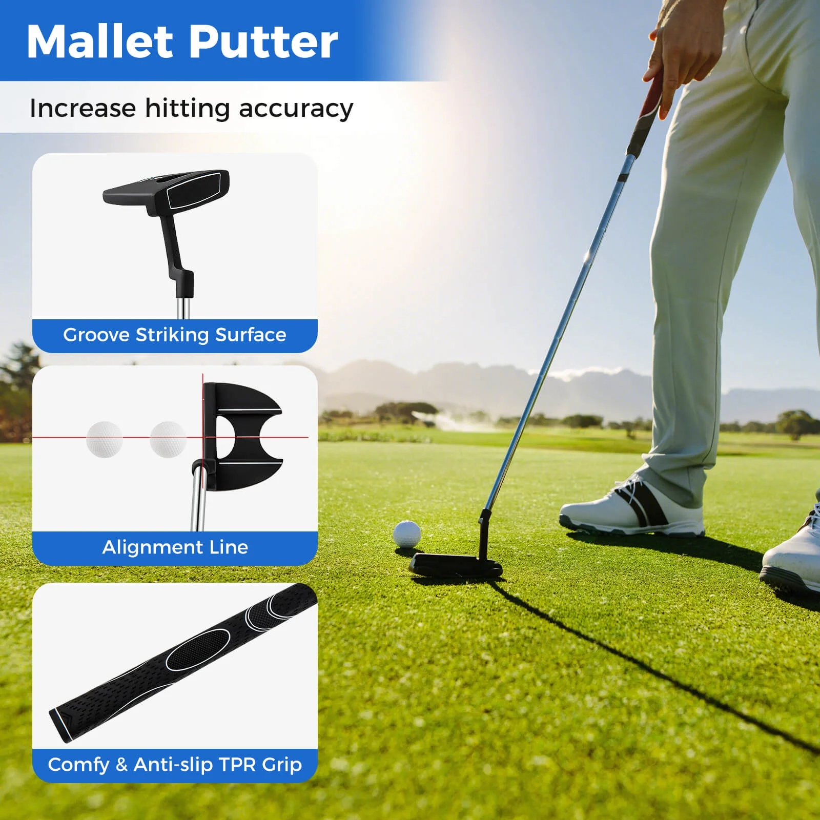 Costway Men's Complete Golf Clubs Package Set 10 Pieces Includes Alloy Driver - Image 7
