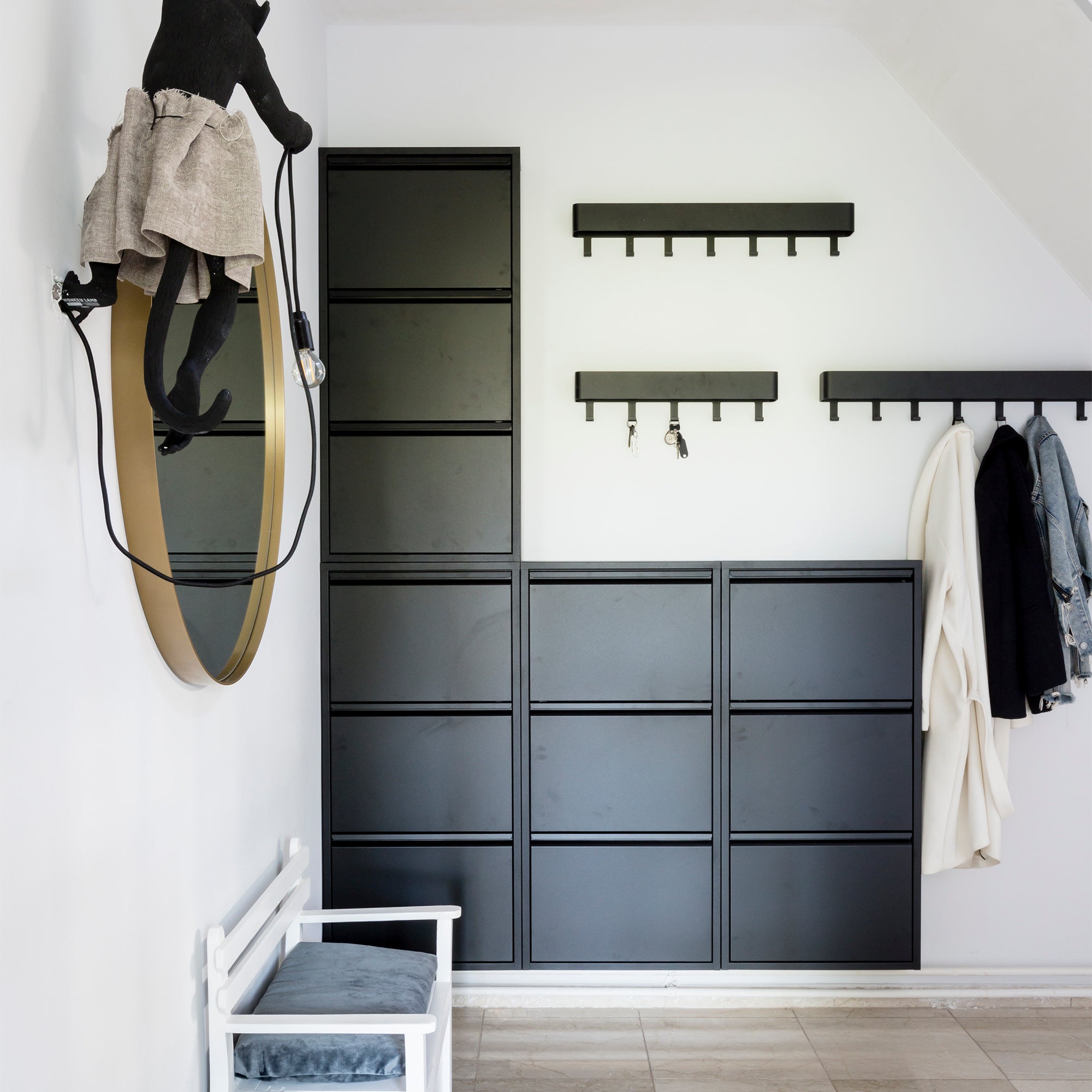 Spinder Design Billy 3 Schoenenkast - Zwart