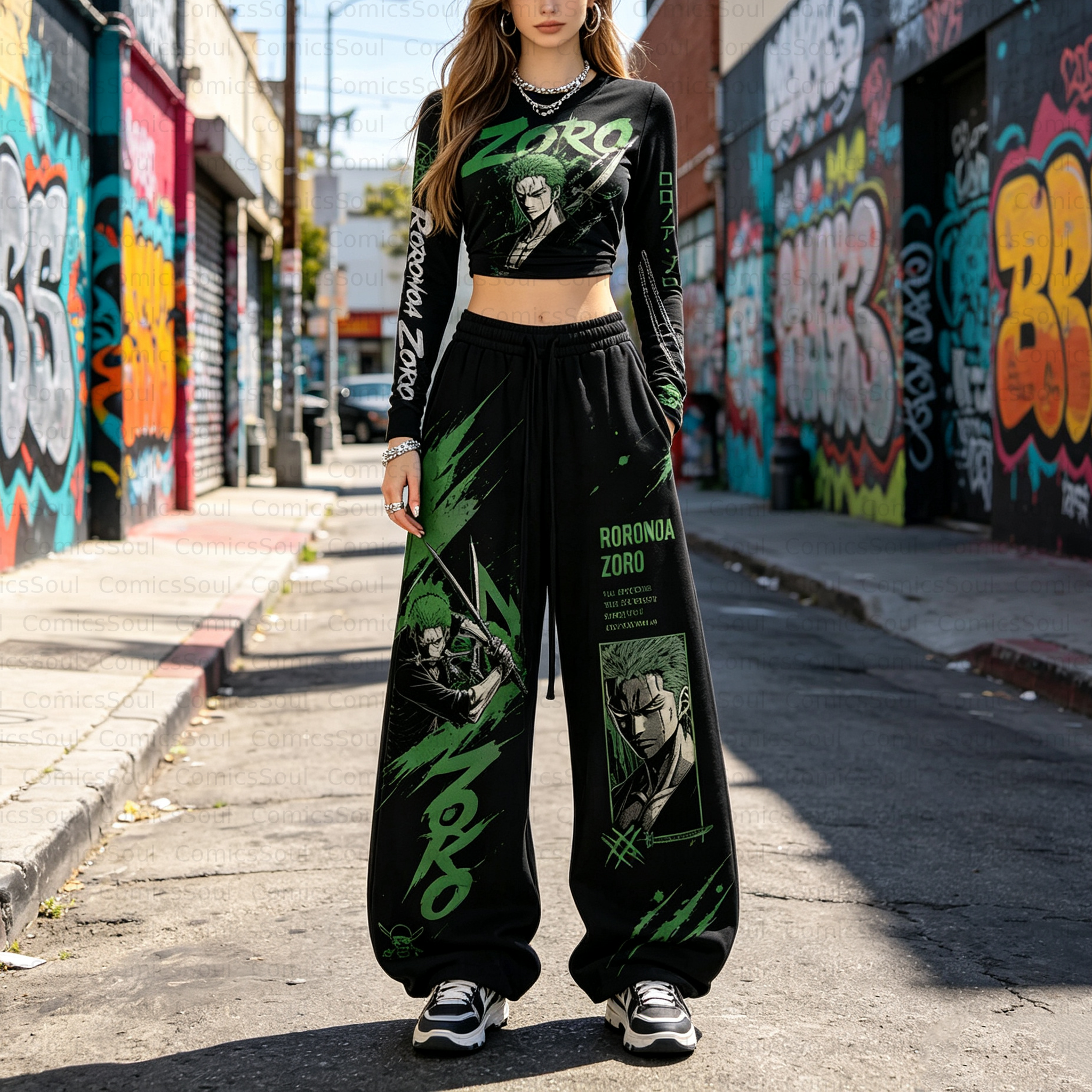 One Piece Long-Sleeve Top and Elastic Pants Set 3051051 TeeThreads Sustain the Scene with Custom Apparel