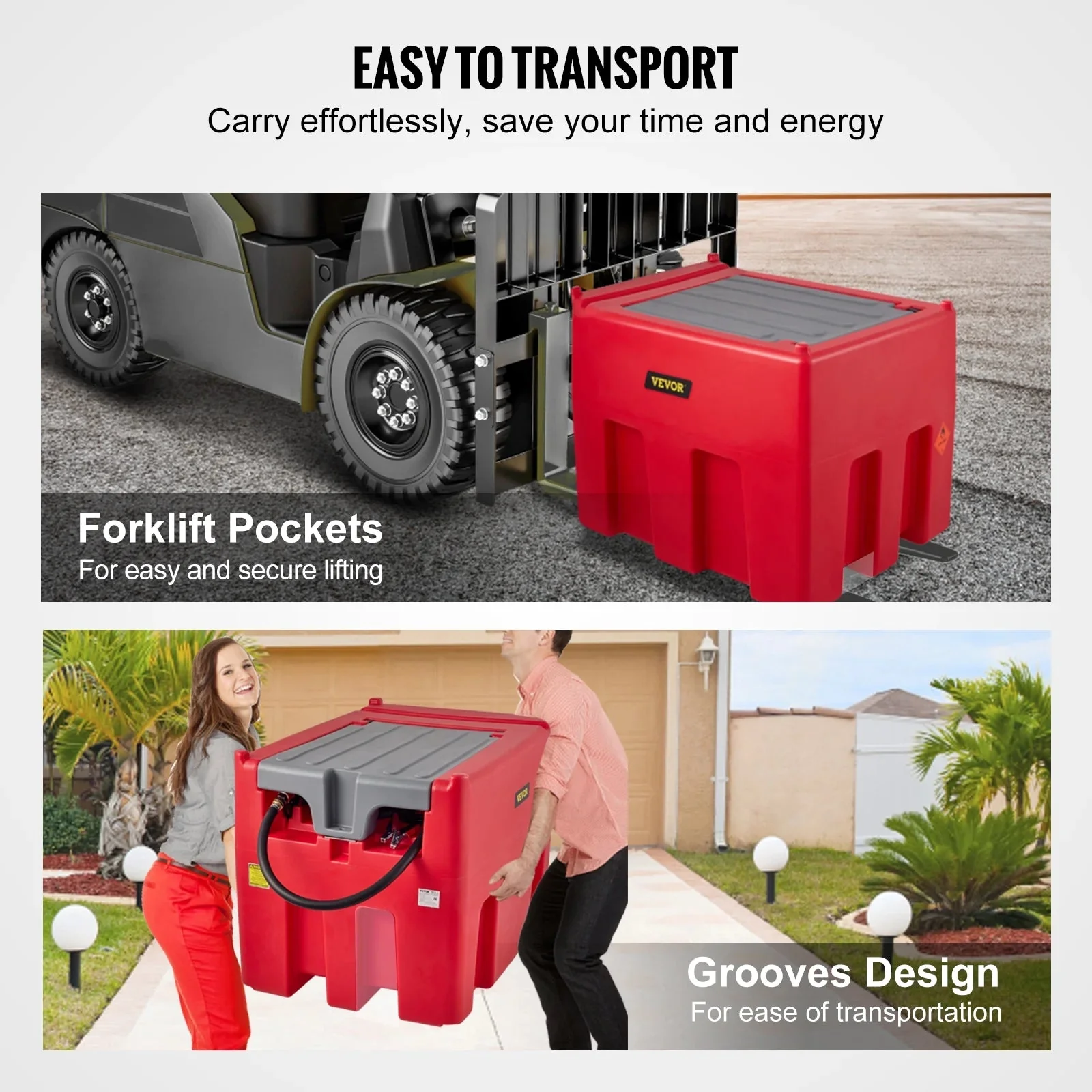VEVOR Portable Diesel Fuel Tank, 116 Gallon, 10 GPM, 12V, 13.1 ft Hose, Red - YDIES4OOL-E - Image 7 VEVOR Portable Diesel Fuel Tank, 116 Gallon, 10 GPM, 12V, 13.1 ft Hose, Red - YDIES4OOL-E - Image 7