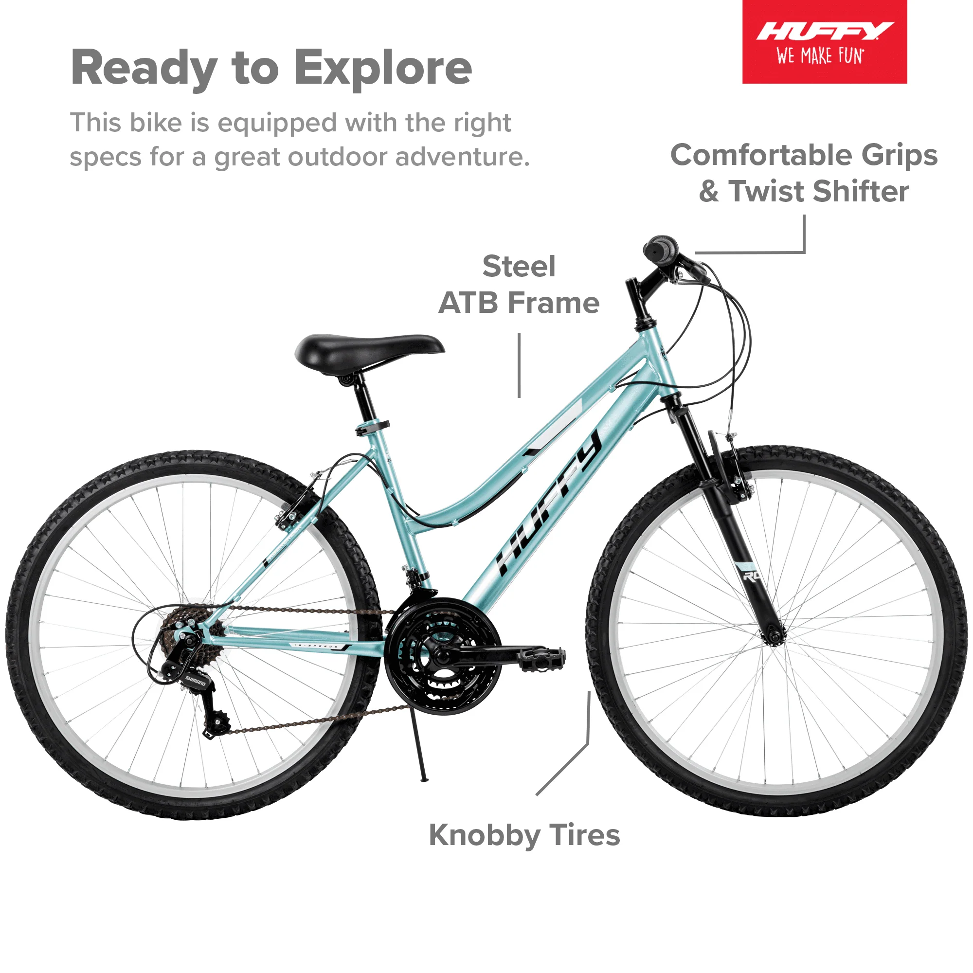 Huffy 26-?Rock Creek Women's 18-Speed Mountain Bike, Mint - Image 3