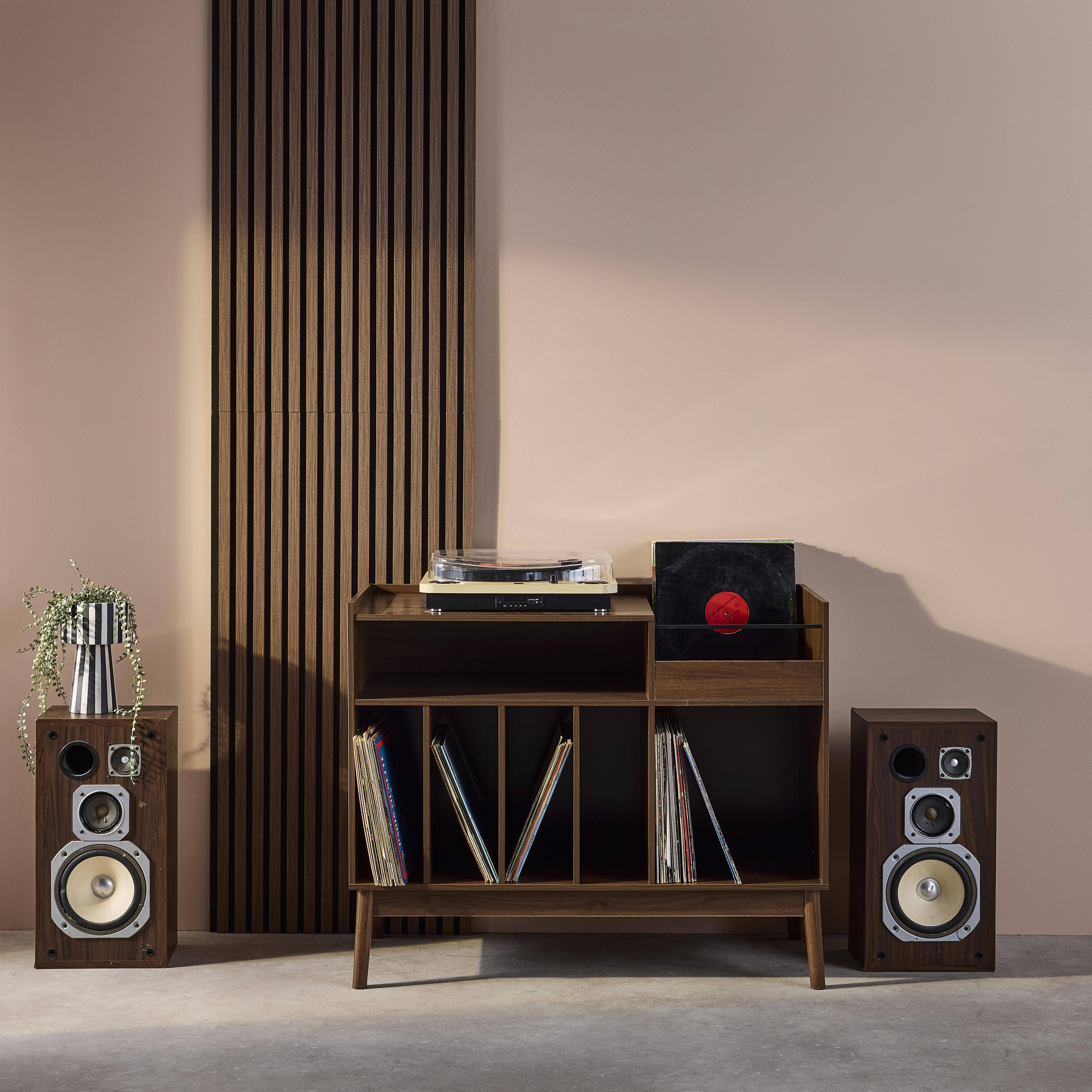 Nepal - Muebles de vinilo vintage con decoración de madera oscura, 100cm