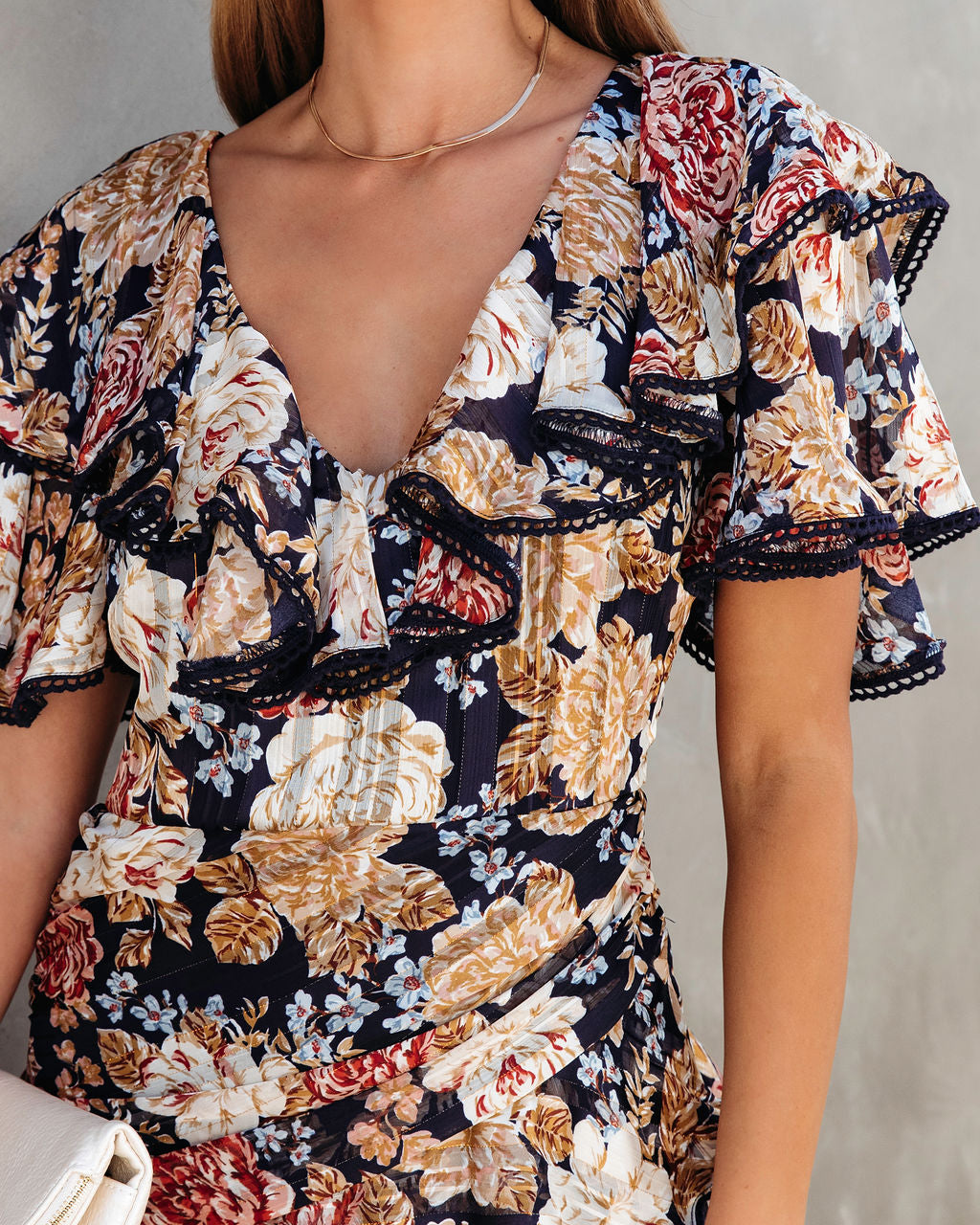 She Deserves A Crown Floral Ruffle Maxi Dress - Se7enfashion
