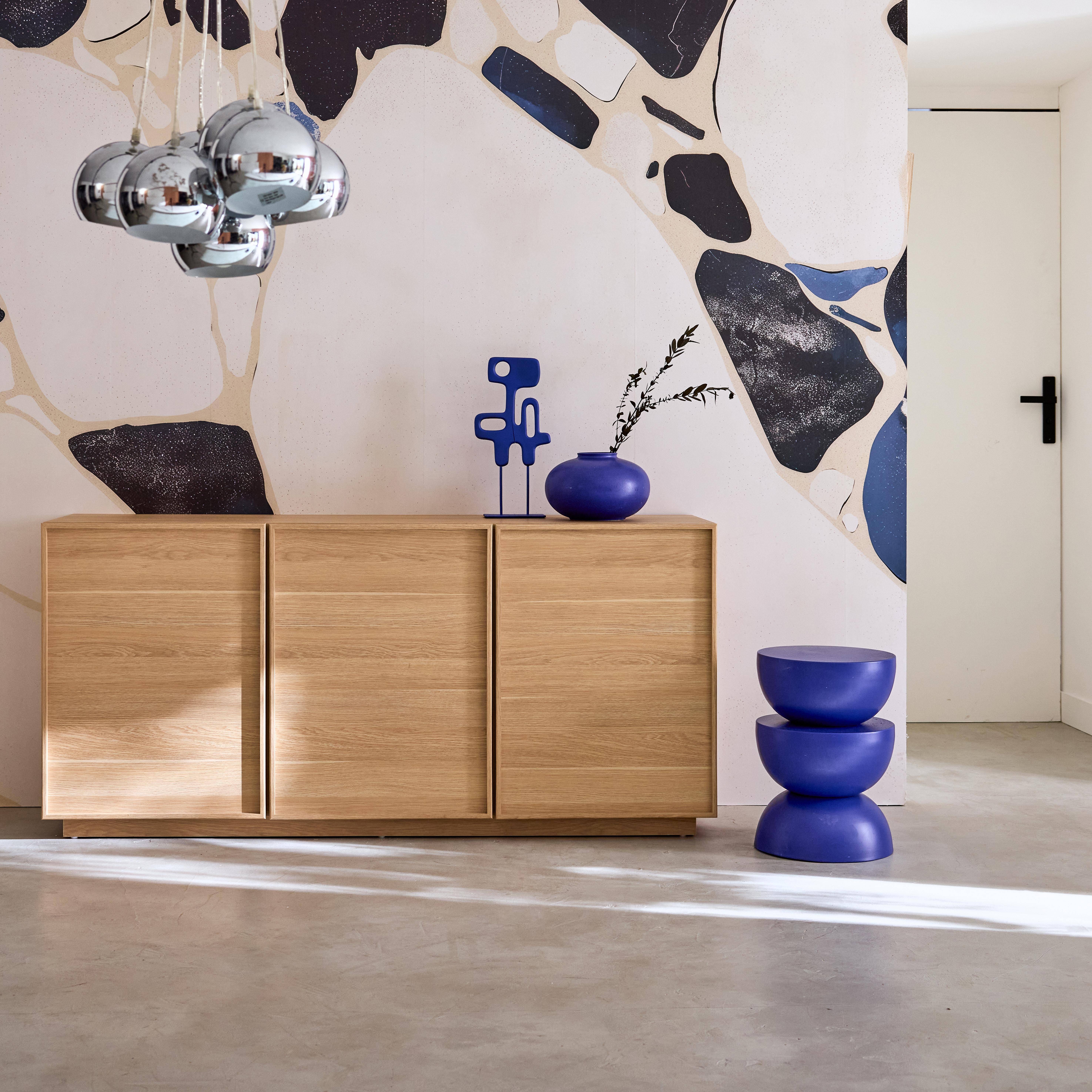 Kuba - Aparador efecto madera 3 puertas, 160cm
