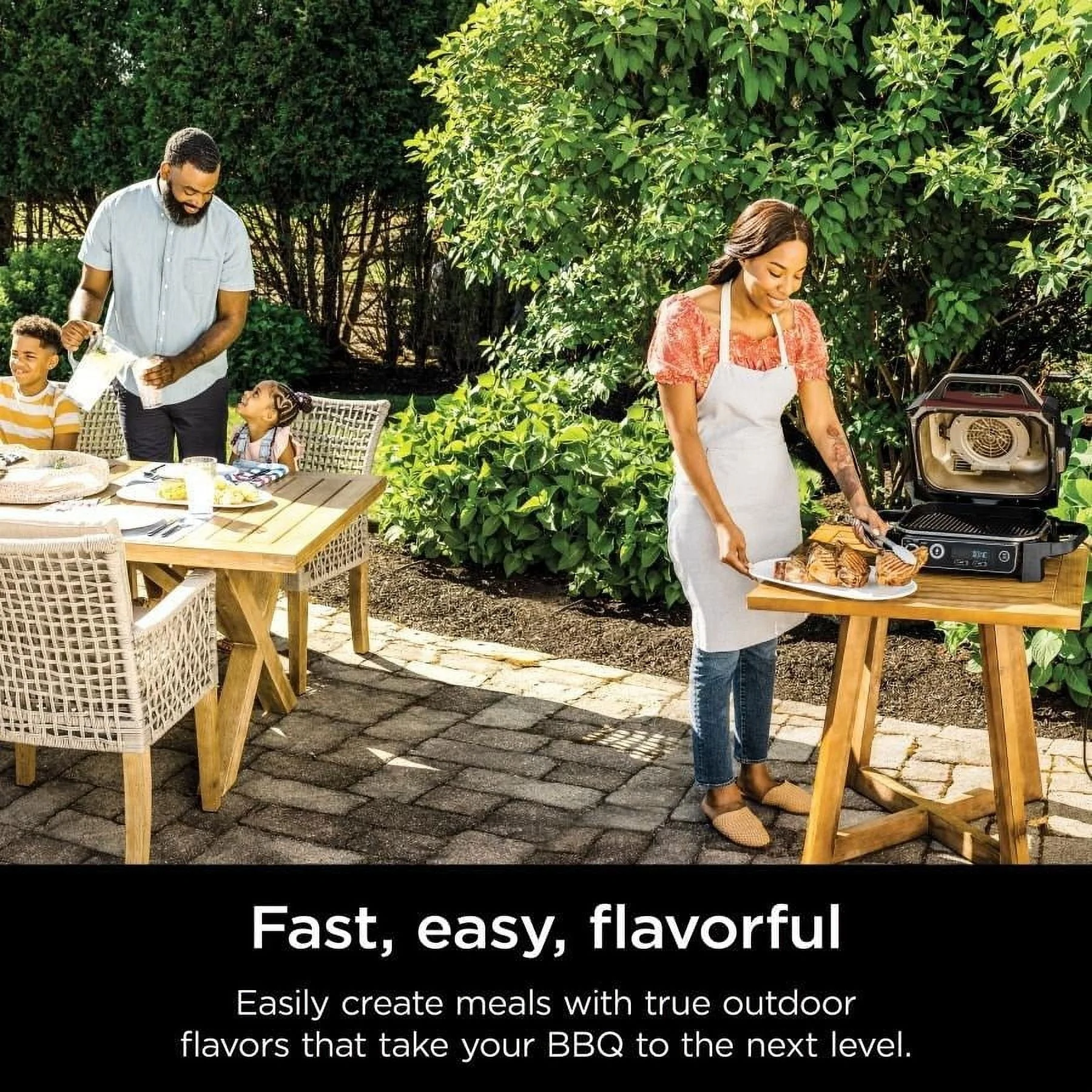 Ninja OG701 Woodfire Outdoor Grill & Smoker 7-in-1 Master Grill BBQ Smoker and Air Fryer with Woodfire Technology - Image 2