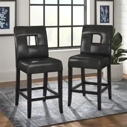 Brda Keyhole Counter Height High Back Stools - Set of 2