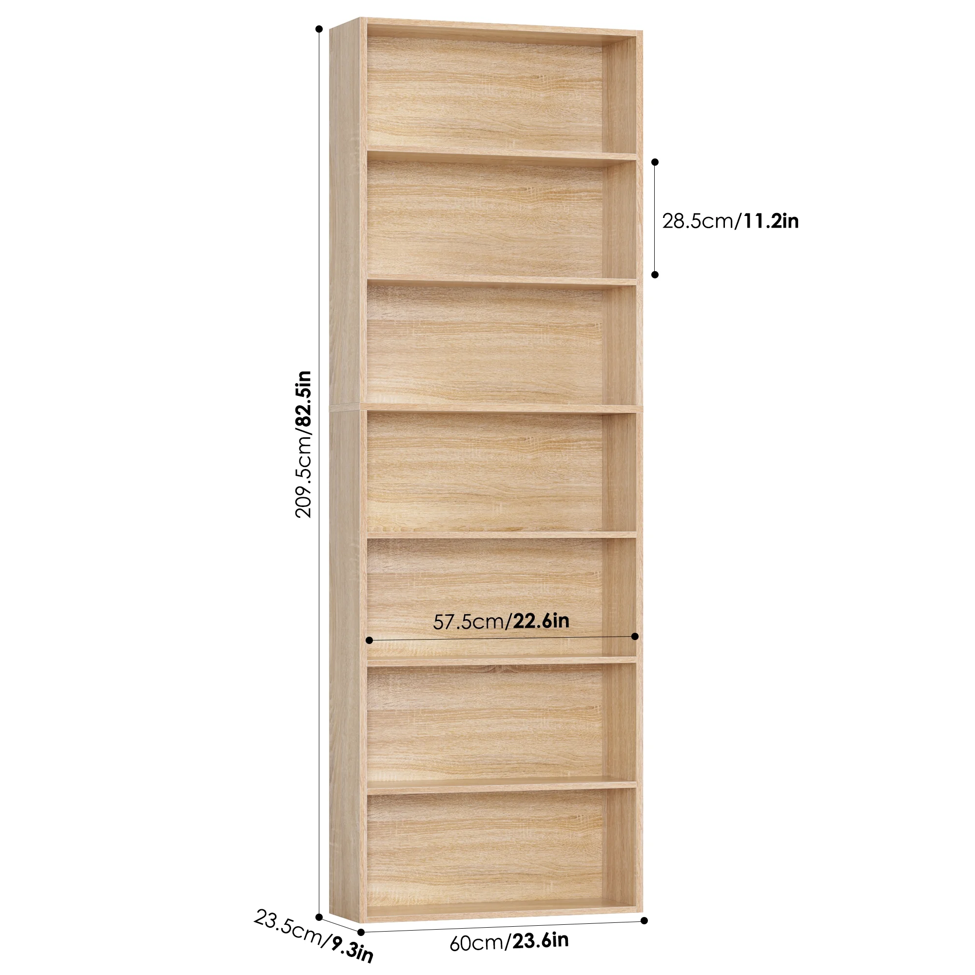 Homfa 82" Tall Bookcases, Freestanding Display Storage Shelves, 7-Tier Open Bookshelf for Home Office Living Room Bedroom, White - Image 18