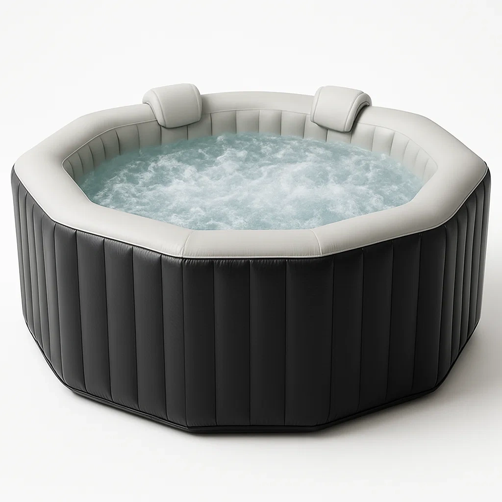 Spas hinchables 185x185x71 cm 6 plazas octogonal gris/blanco IyXNwGb352hF