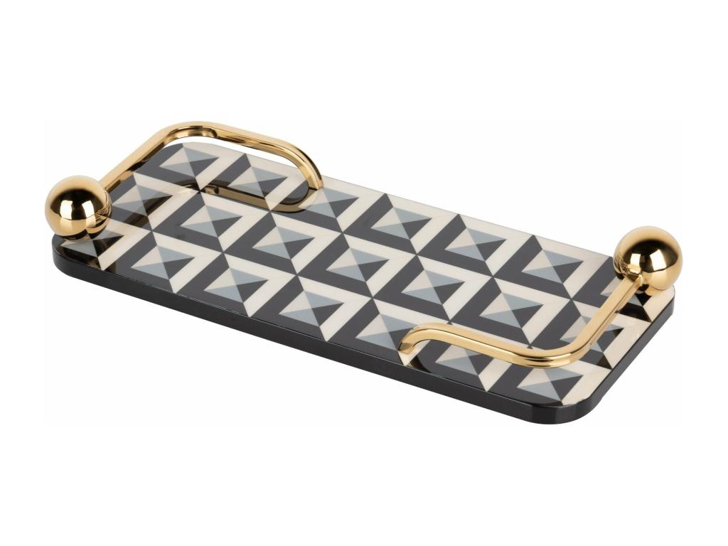 Bandeja Mdf / Acero Inoxidable 45x20x7 Cm