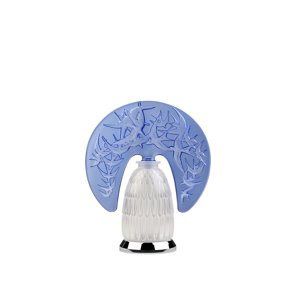 LAMPE HIRONDELLES - CRISTAL BLEU SAPHIR, FINITION CHROMÉ