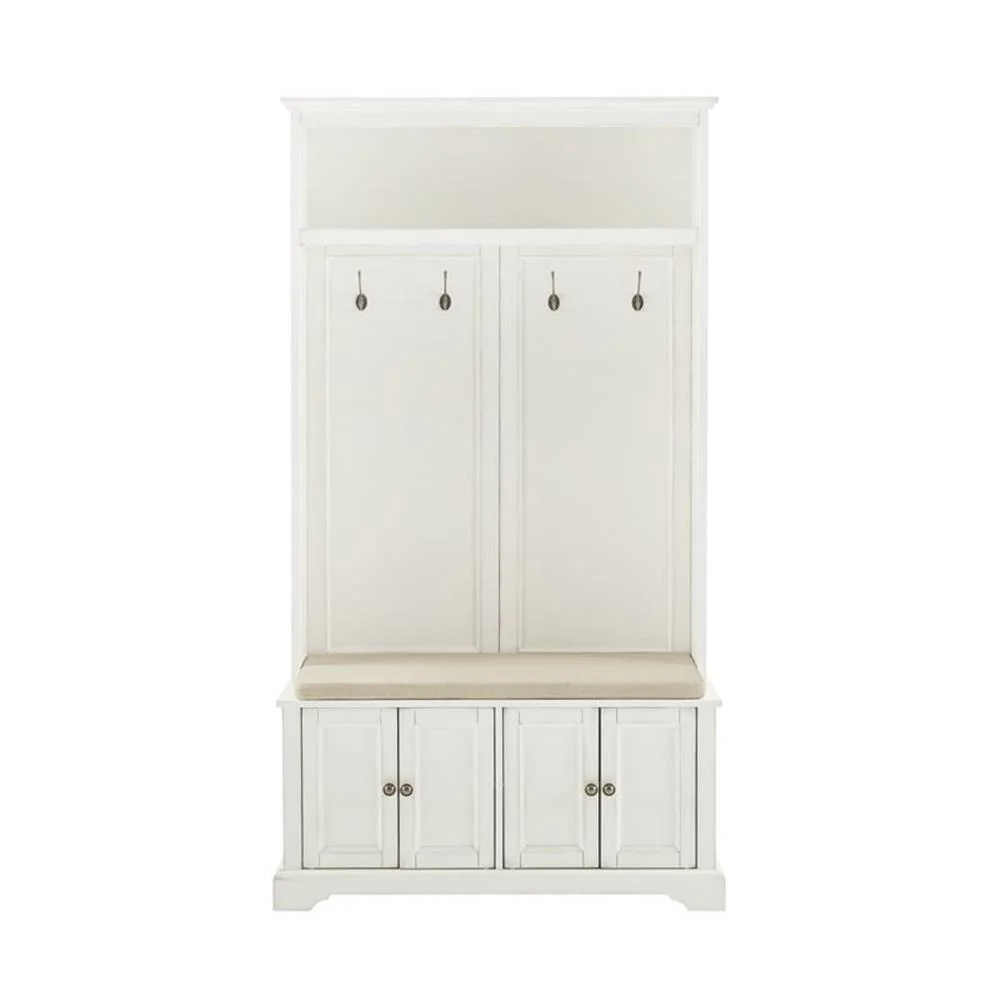 Bowery Hill Traditional Wood Hall Tree in Seafoam Blue/Oatmeal - Image 17