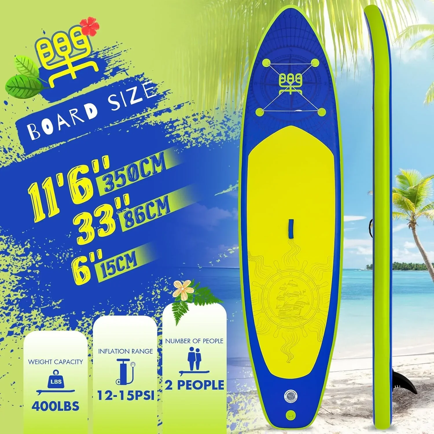 FunWater Inflatable Stand Up Paddle Board, 11 ft x 32 in x 6 in - SUP Paddle Accessories - Image 66 FunWater Inflatable Stand Up Paddle Board, 11 ft x 32 in x 6 in - SUP Paddle Accessories - Image 66