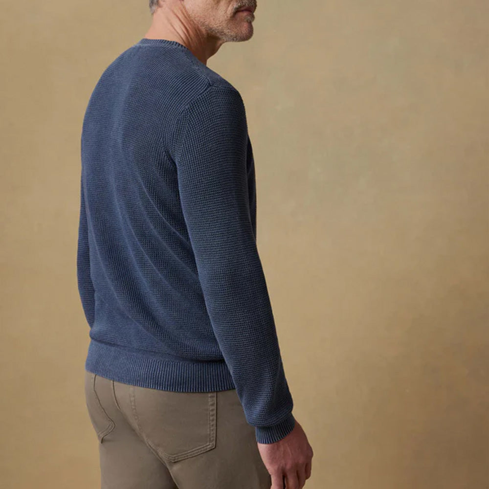 Faherty - Pull Sunwashed Crewneck - Nuit bleue