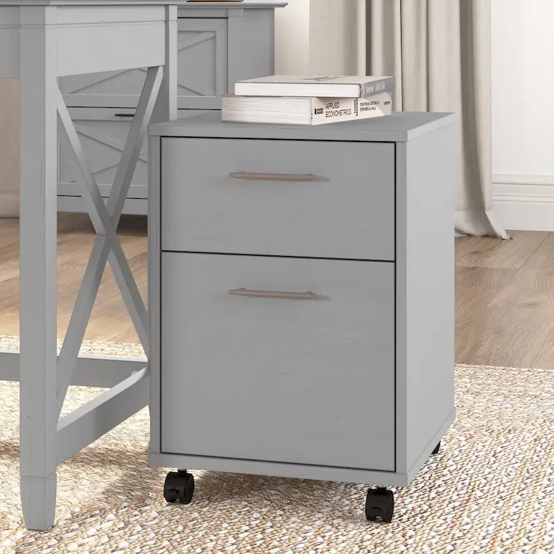 Bush Furniture Key West Mobile File Cabinet with 2 Drawers