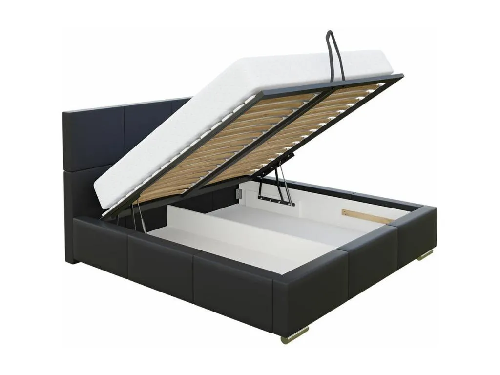 Cama Cosinor 122, doble, gris, 160x200, tapiz, somieres, 178x222x92cm sny1701995