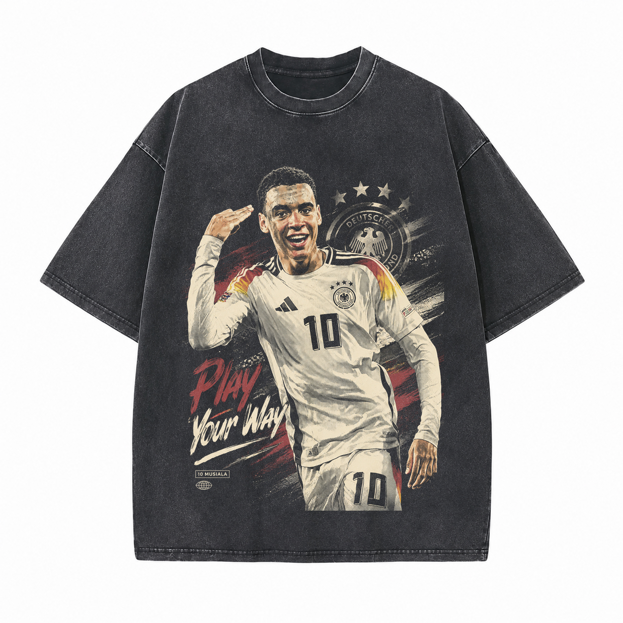 Salute Celebration Soccer Printed Unisex Washed T-Shirt