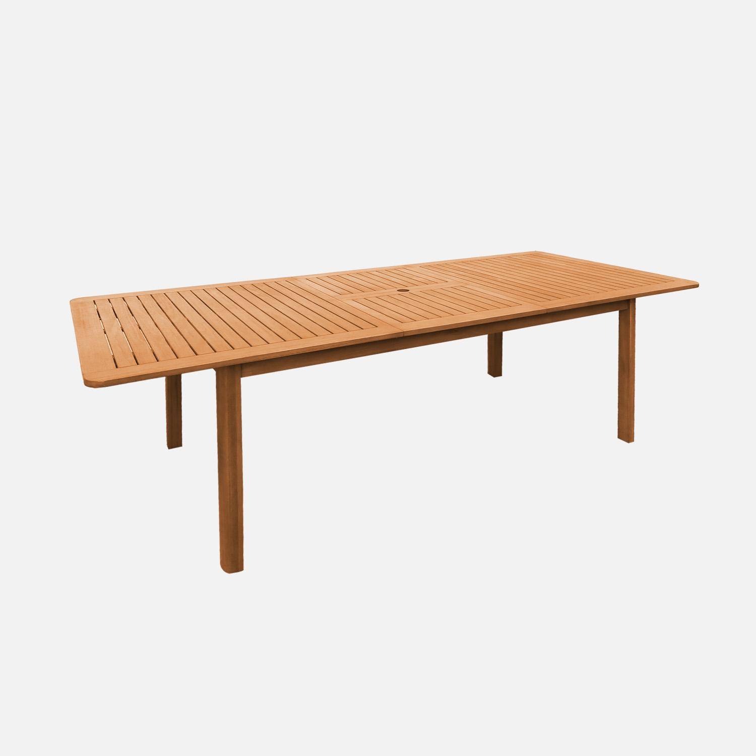 Arbo - Mesa de jardín extensible de madera de eucalipto, 6-8 plazas