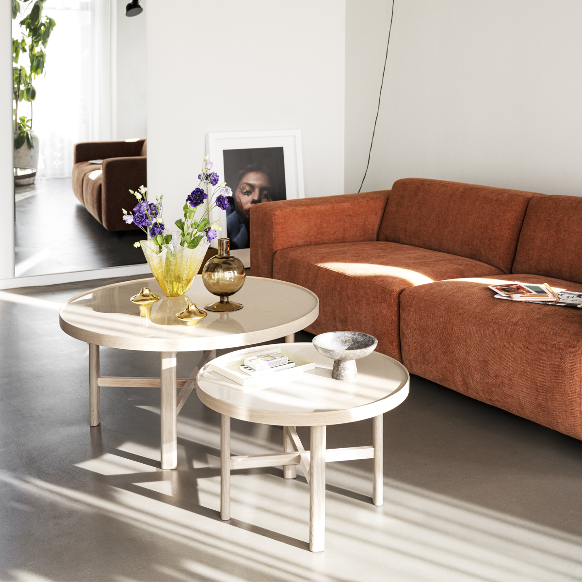 Rowico Home Marsden Ronde Houten Salontafel Ø 90 cm - Beige