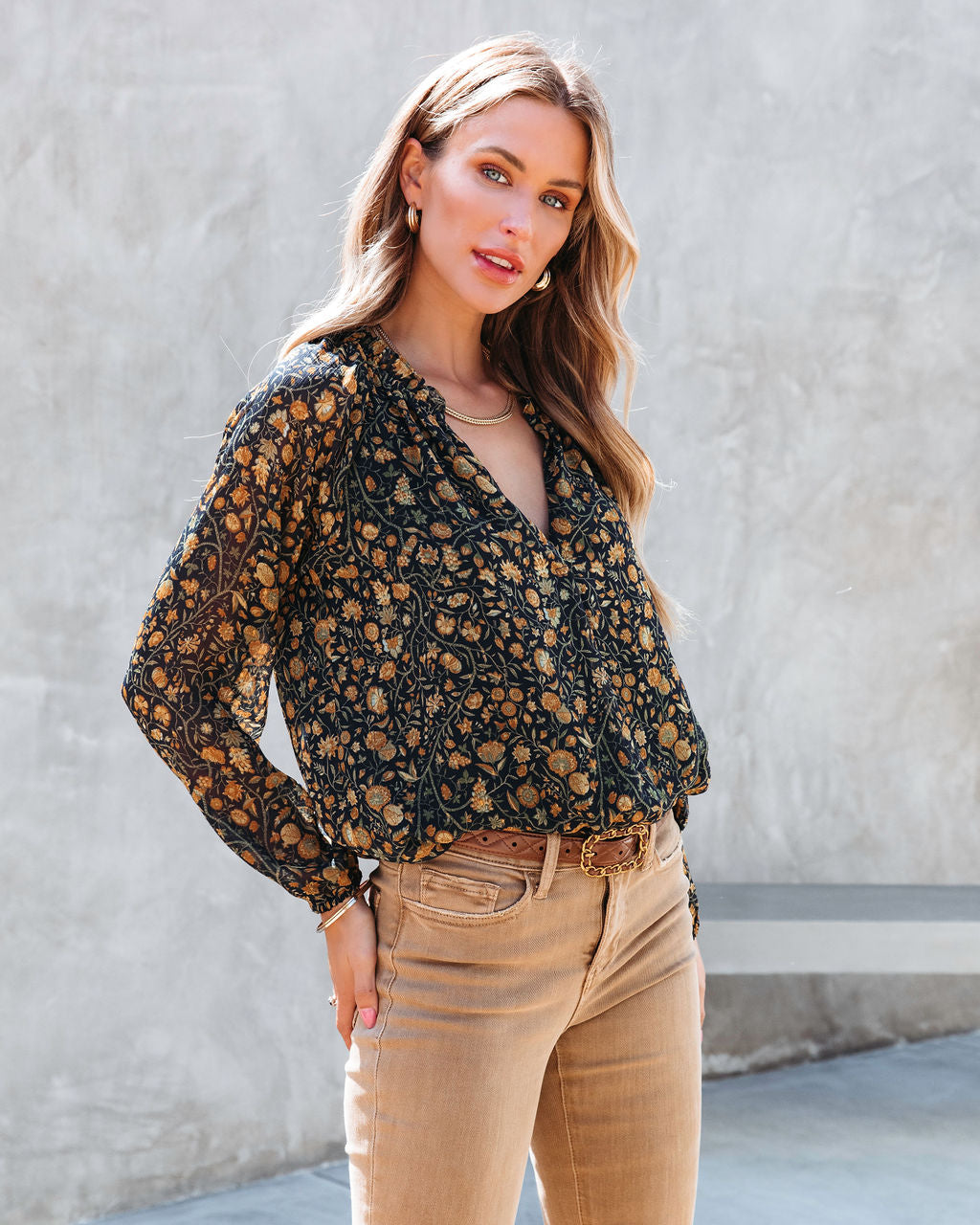 Elysse Floral Chiffon Top - Se7enfashion