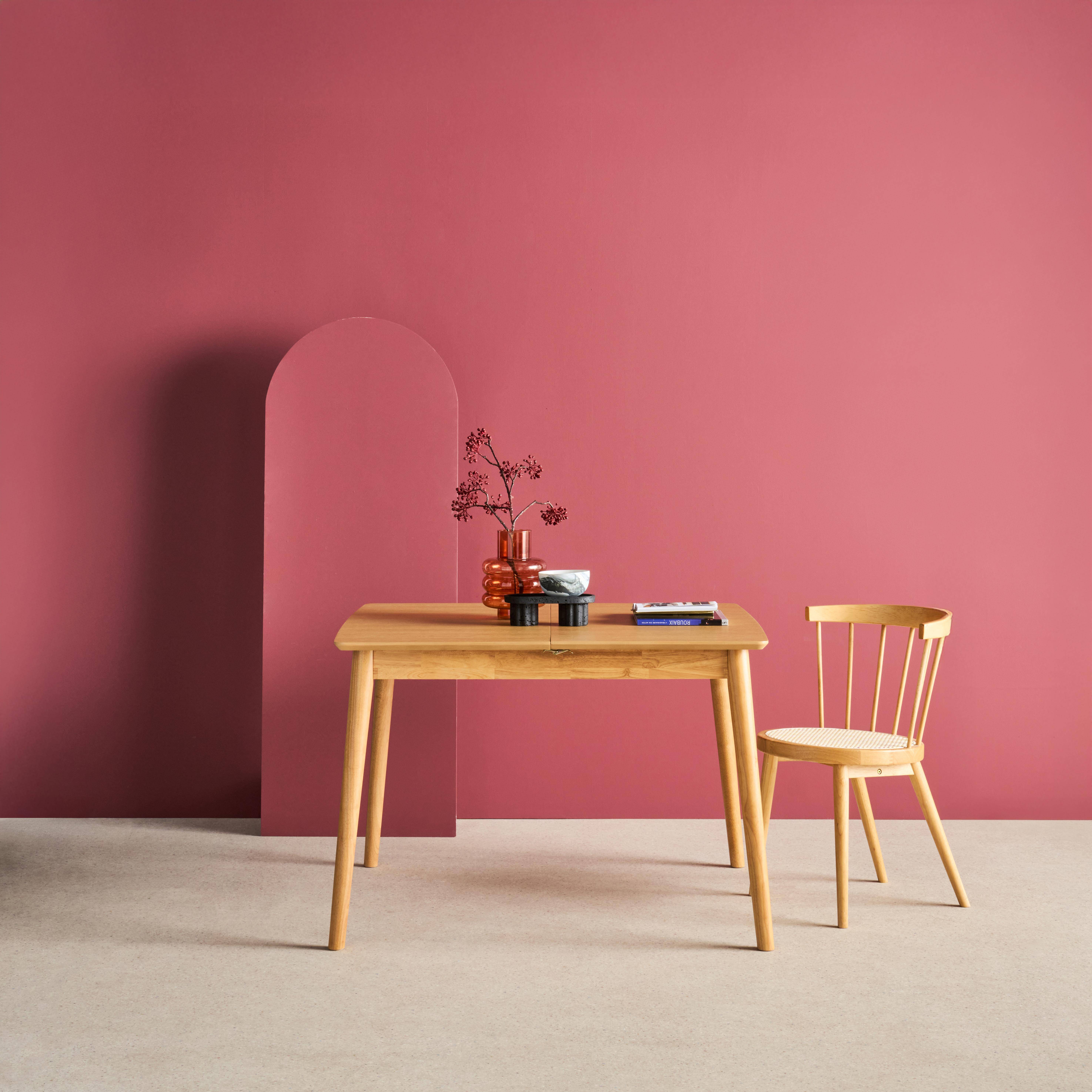 Lina - Mesa de comedor rectangular extensible de madera, 4-6 plazas