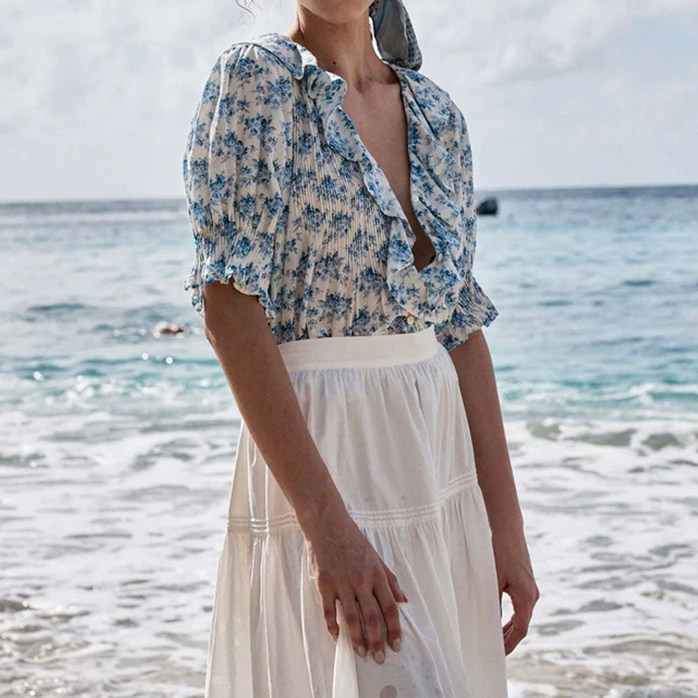 Dôen - Blouse Henri - Bleu Rosier Floral
