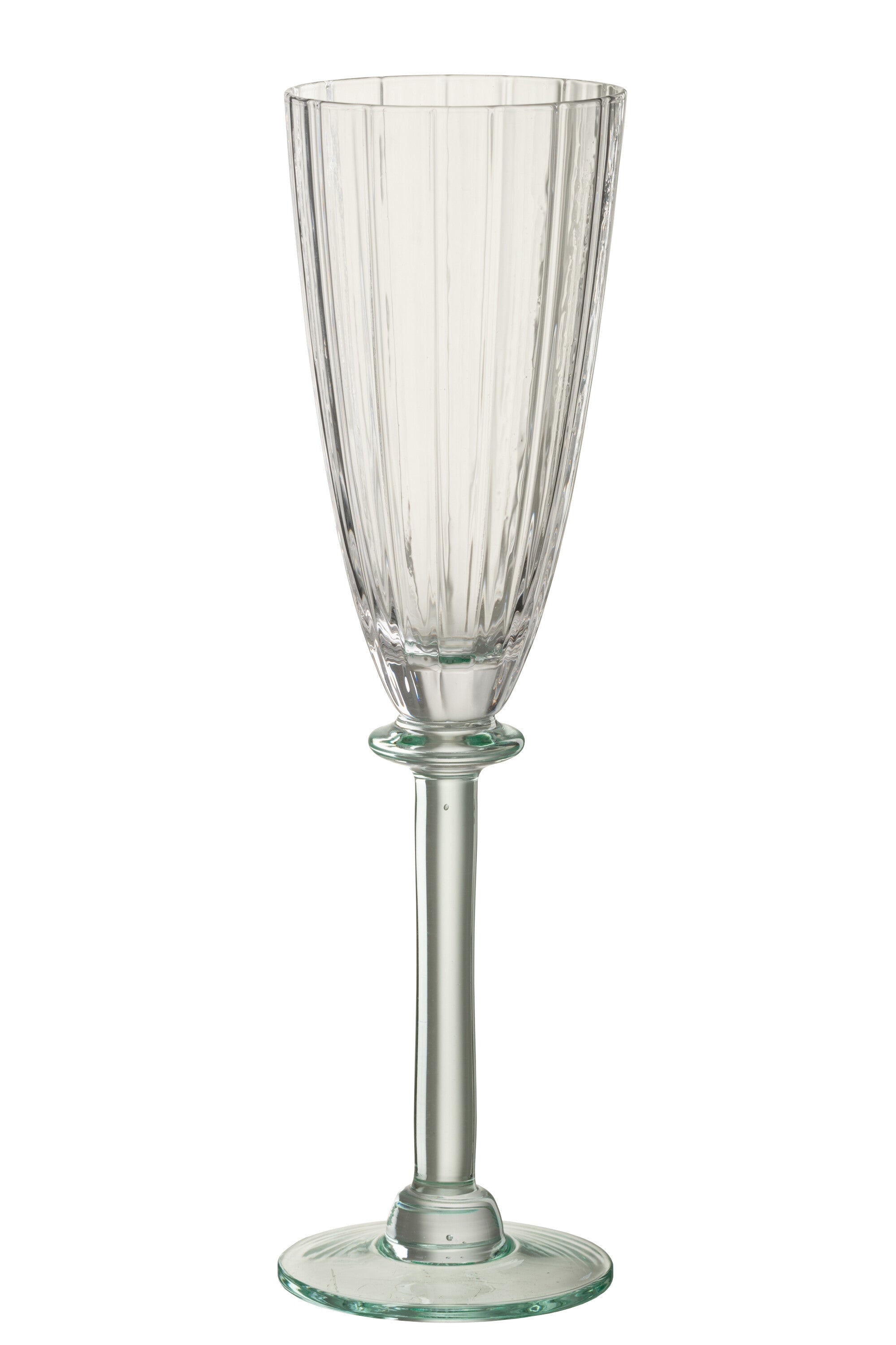 J-Line champagneglas Gestreept - glas - transparant groen -