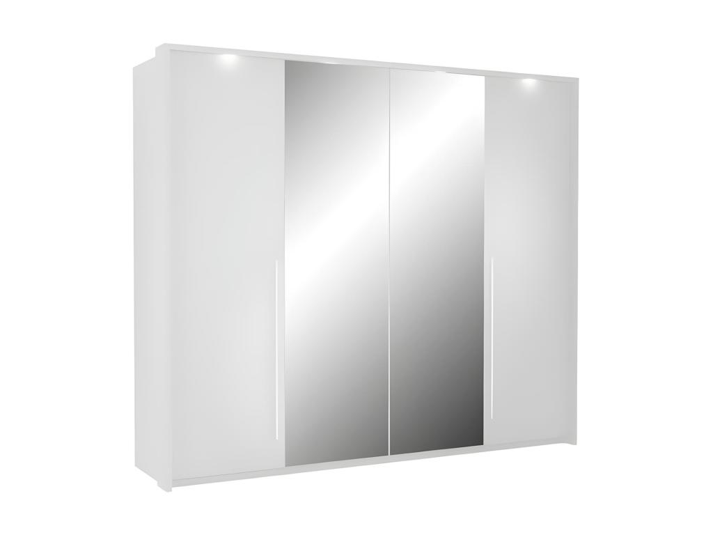 Armario 2 puertas con espejo y leds - 255 cm - color blanco