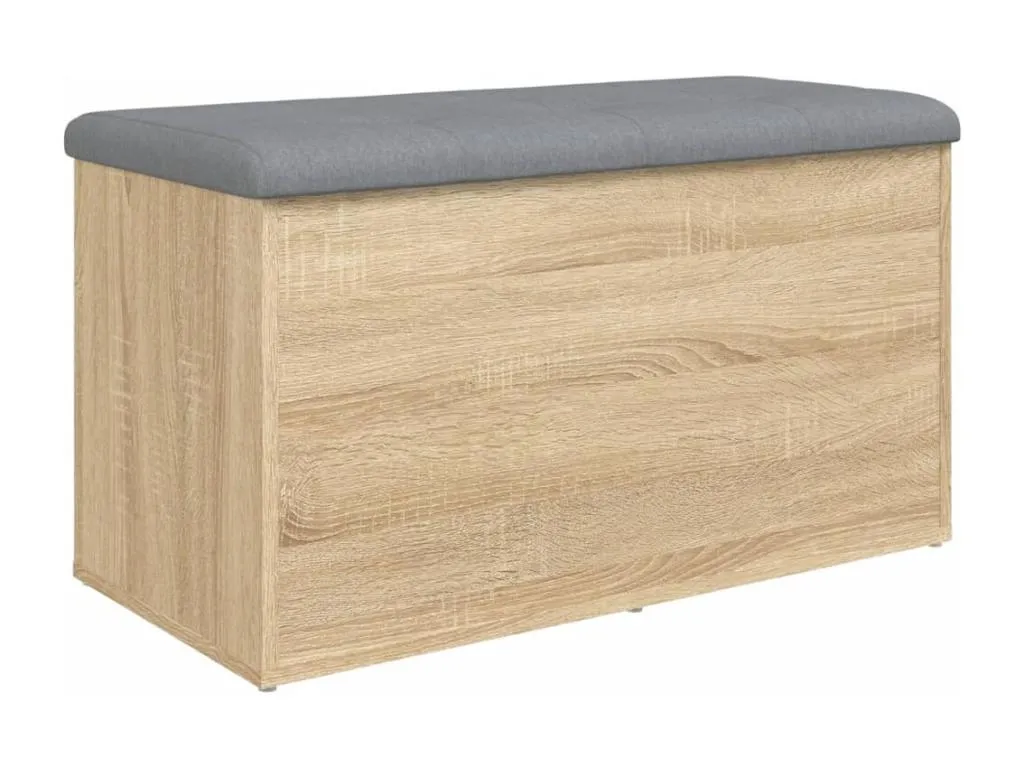 Banco de almacenaje madera contrachapada roble 82x42x45 cm jsc3653665