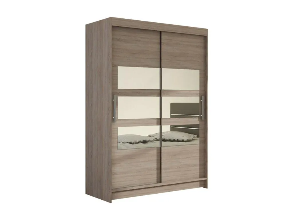 Armario Nidovia trufa roble, 200x120x58 cm, diseño de puertas correderas zvz1705985