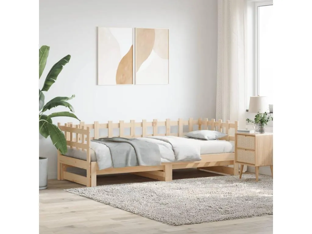 Sofá cama extraíble Andreuworldcasa maciza de Andreuworldcasa 2x(80x200) cm