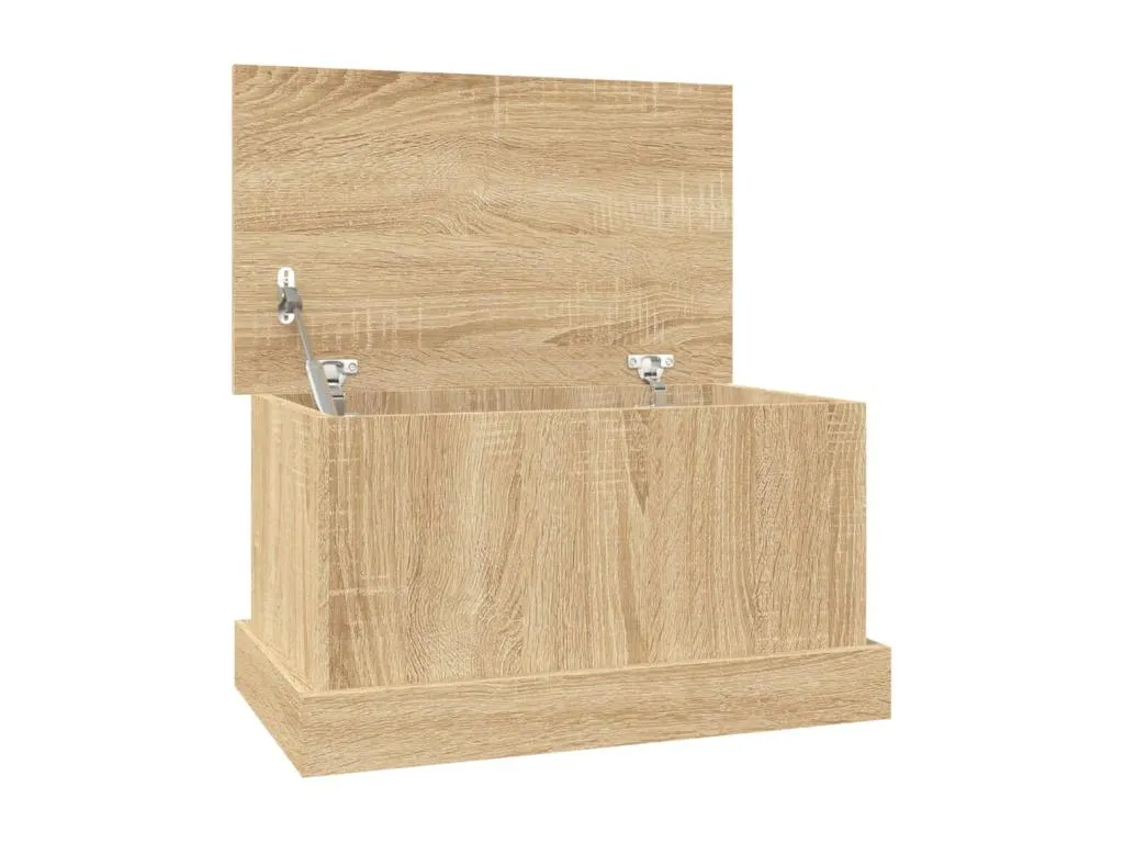 Baúl de almacenaje Nidovia en madera contrachapada de roble 50x30x28 cm marrón. aql3138999