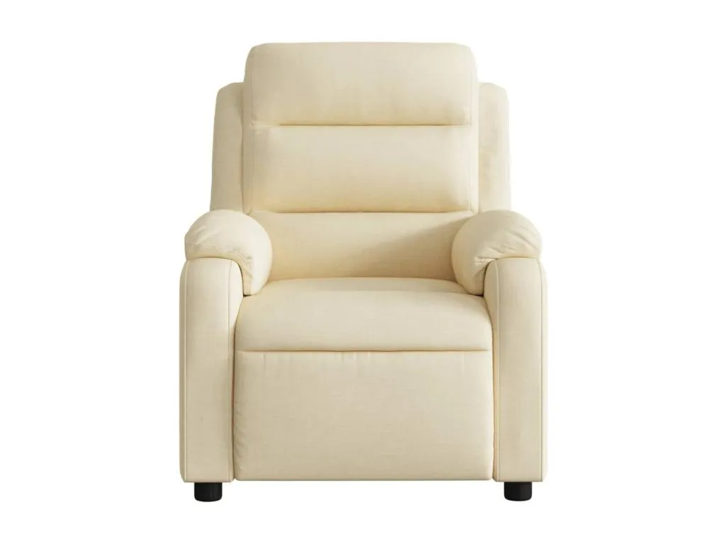 Sillón de masaje reclinable de tela crema
