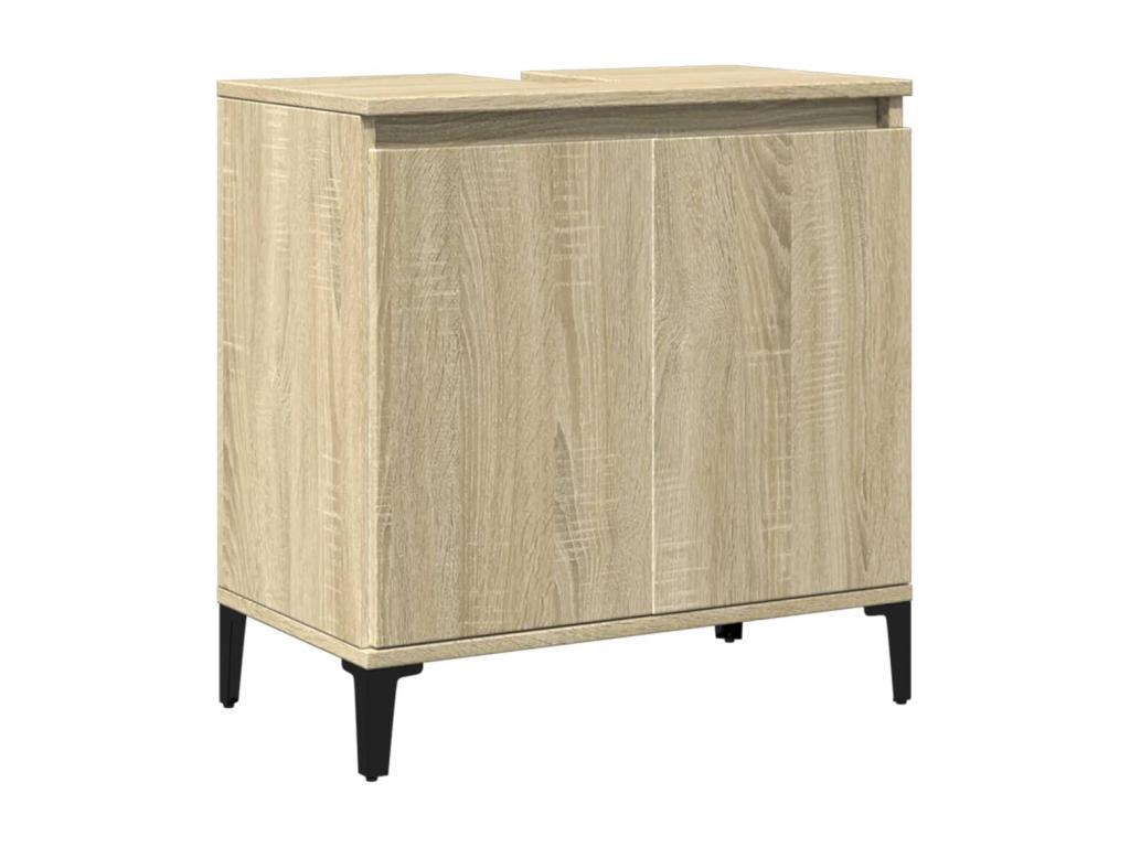 Armario de lavabo madera contrachapada roble Cozetiq 58x33x60 cm