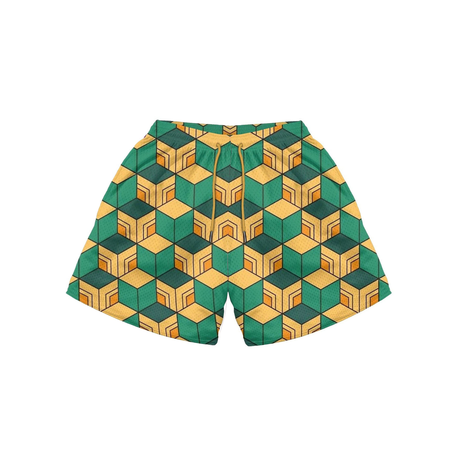 Men's Geometric Print Panel Shorts