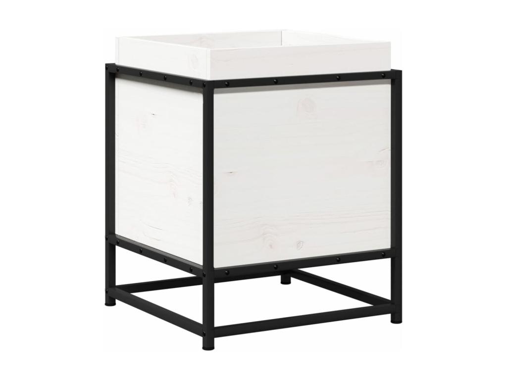 Decoratodo  madera maciza de pino blanca 40x40x50 cm