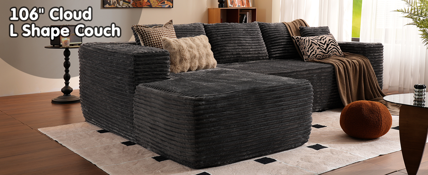 Modern Minimalist 104" L-Shape Couch