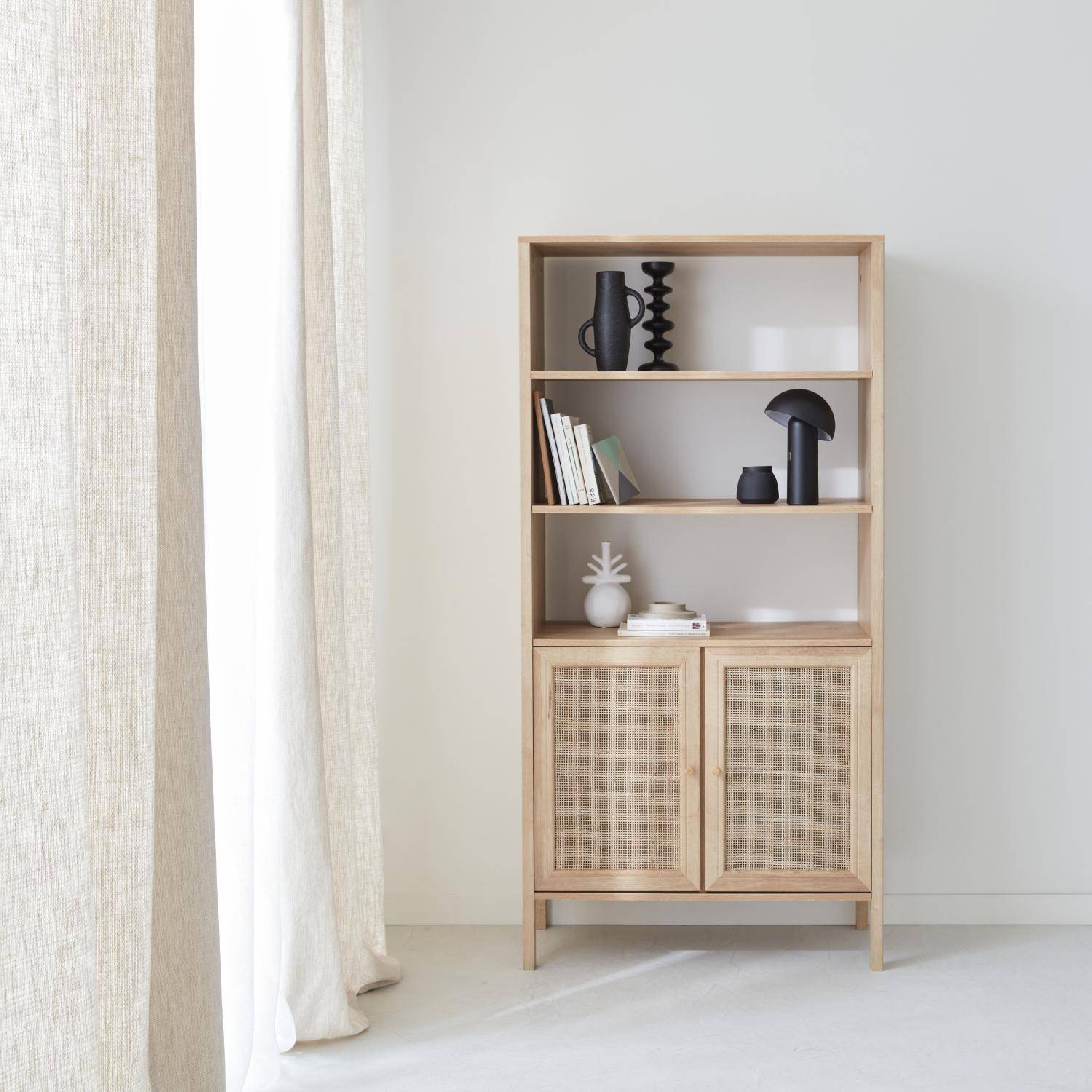 Boheme - Estantería efecto madera y caña con 4 niveles
