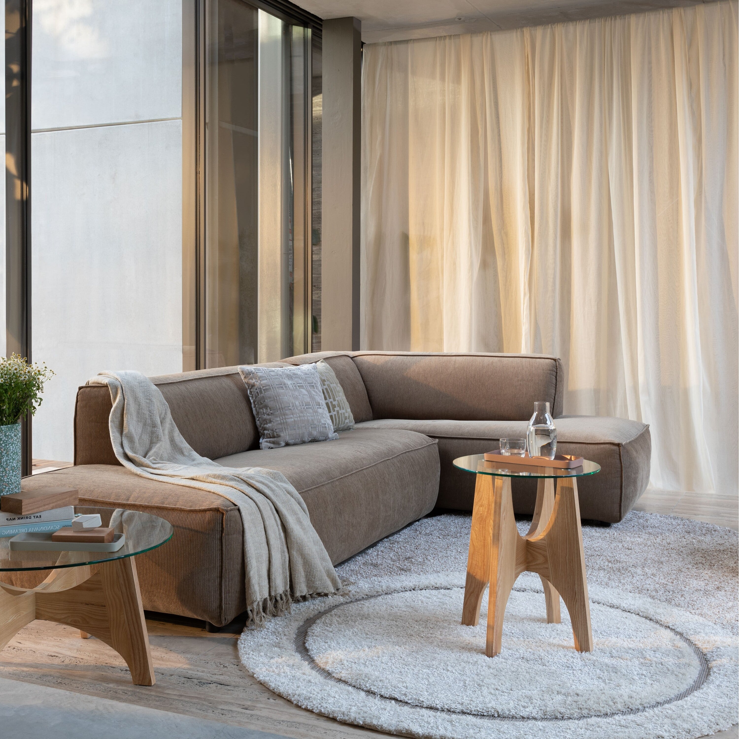 Zuiver Fat Freddy Rib Hoekbank Rechts - Caramel