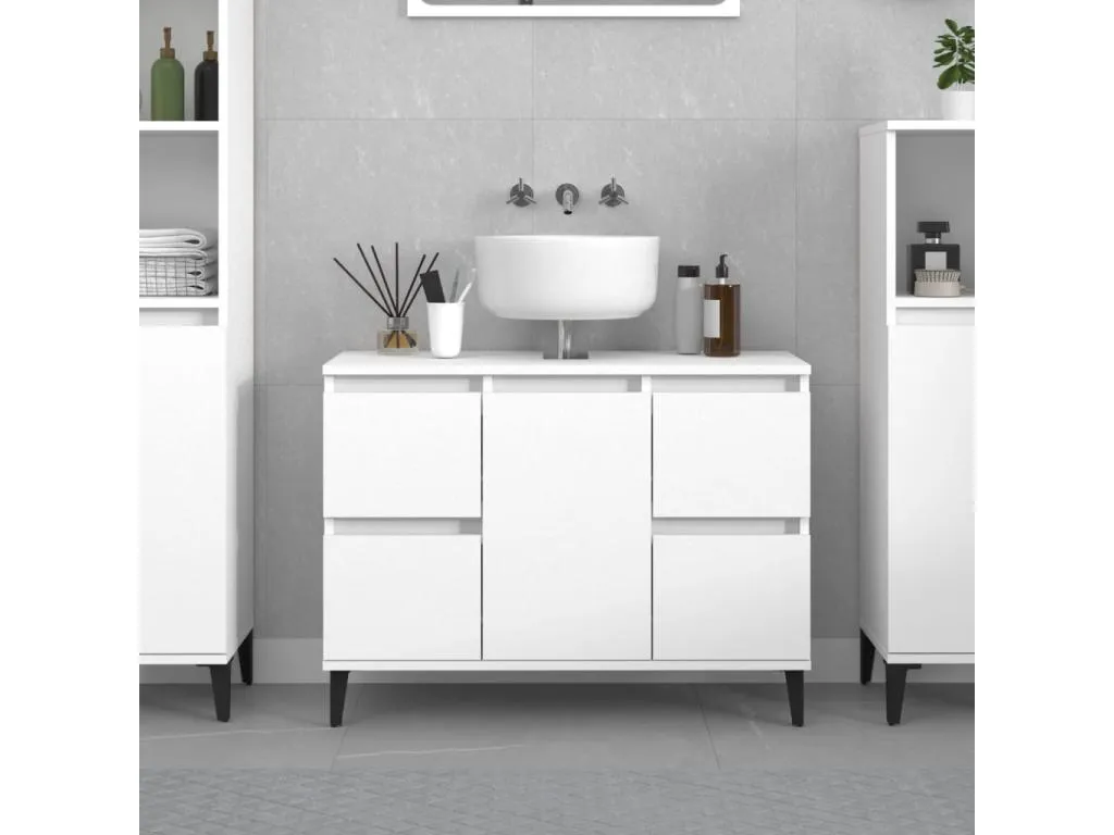 Armario para lavabo Decoesp contrachapada blanco 80x33x60 cm NYBC03085