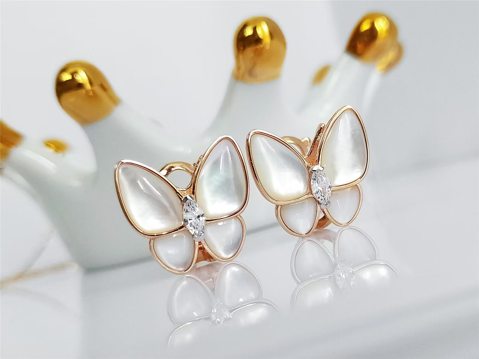 VCA Two Butterfly Earrings - Original Replica Club