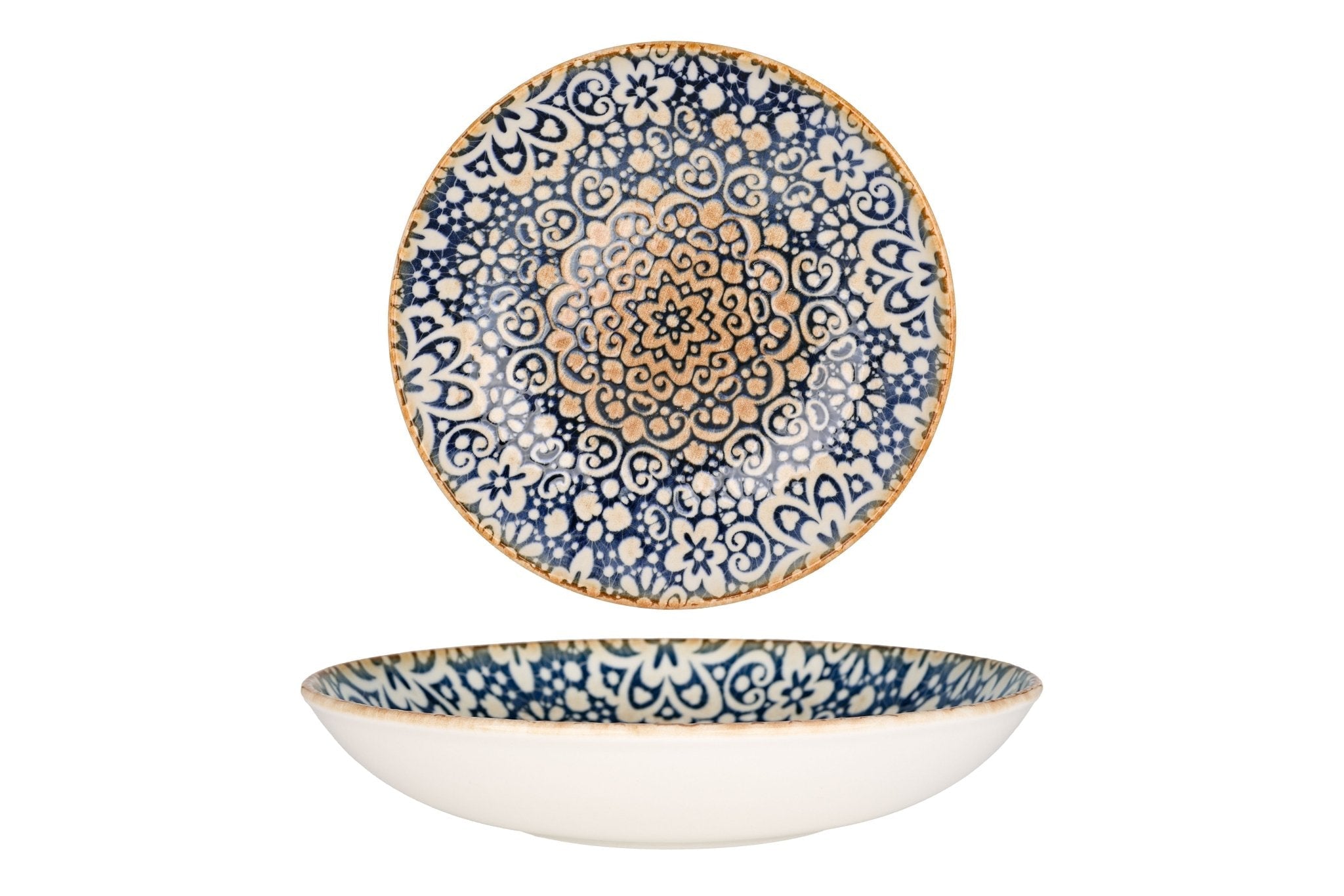 Bonna Diep bord - Alhambra - Porselein - 25 cm (1300cc) - set van 6