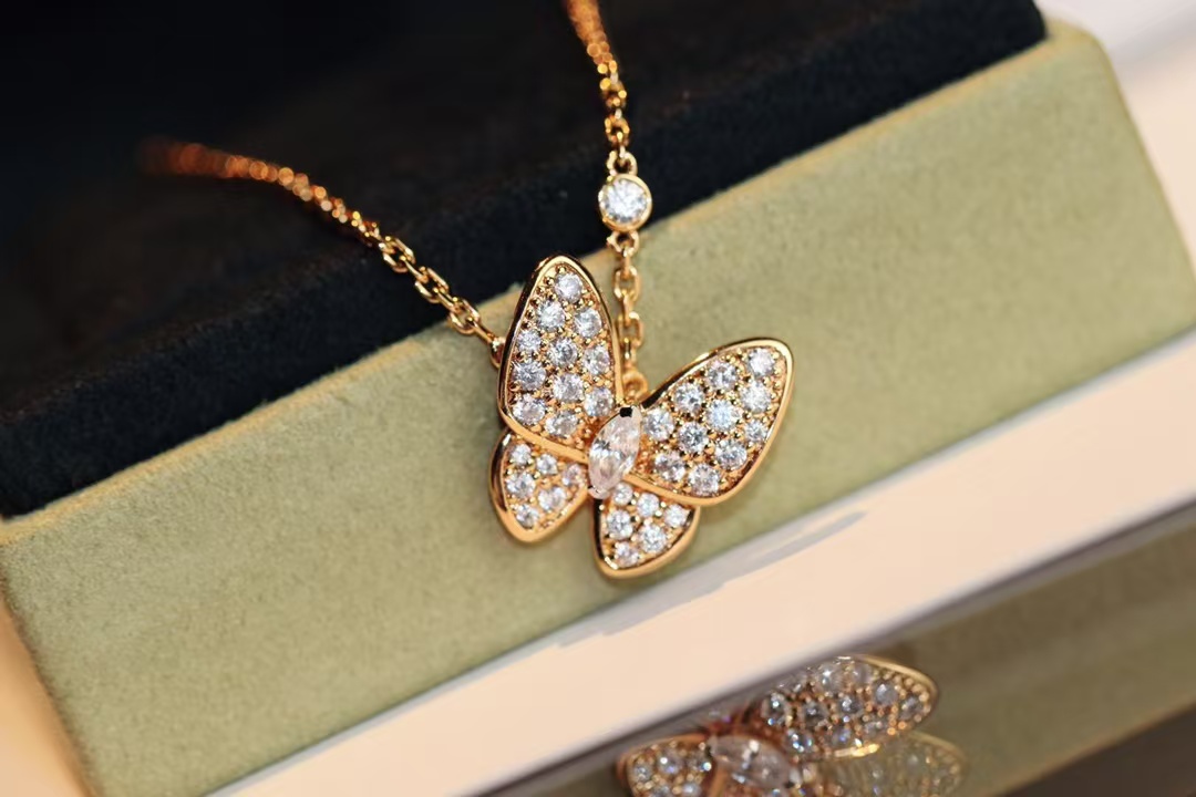 VCA Two Butterfly Pendant Necklace - Original Replica Club
